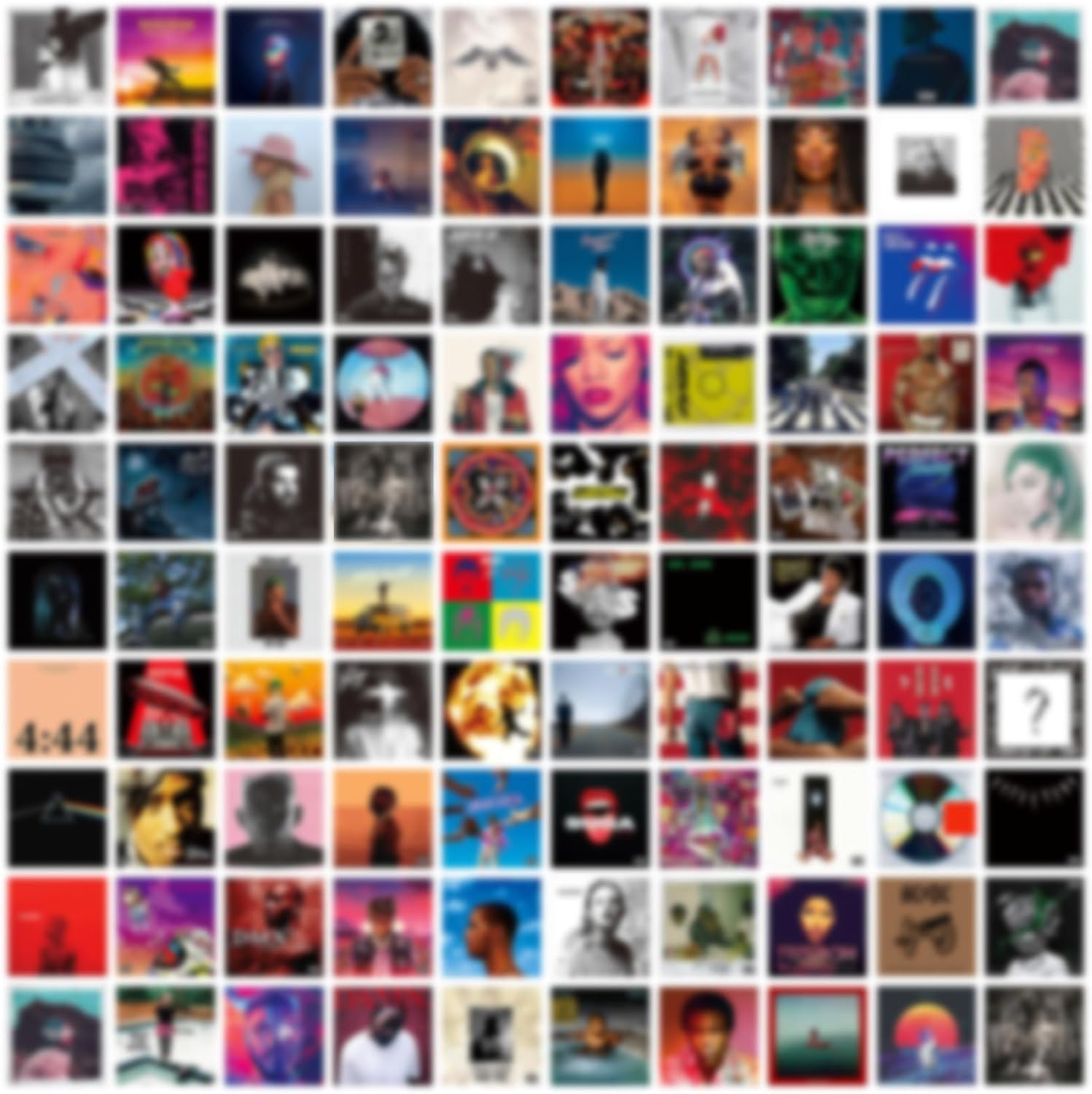 ART&middot;ZONE 100 Pcs 5X5 Inch Wall Collage Kit for Room, Album Cover and Music Posters, Rapper and Band Wall Art for Bedroom