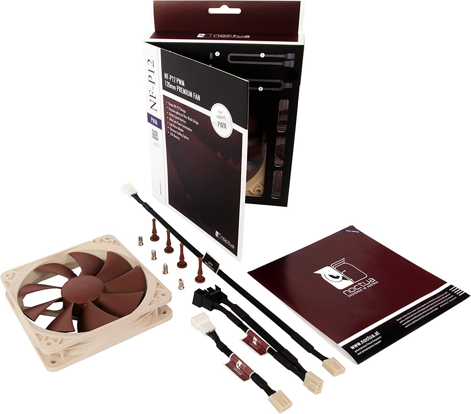 Noctua NF-P12 PWM, Premium Quiet Fan, 4-Pin (120Mm, Brown) image number 1