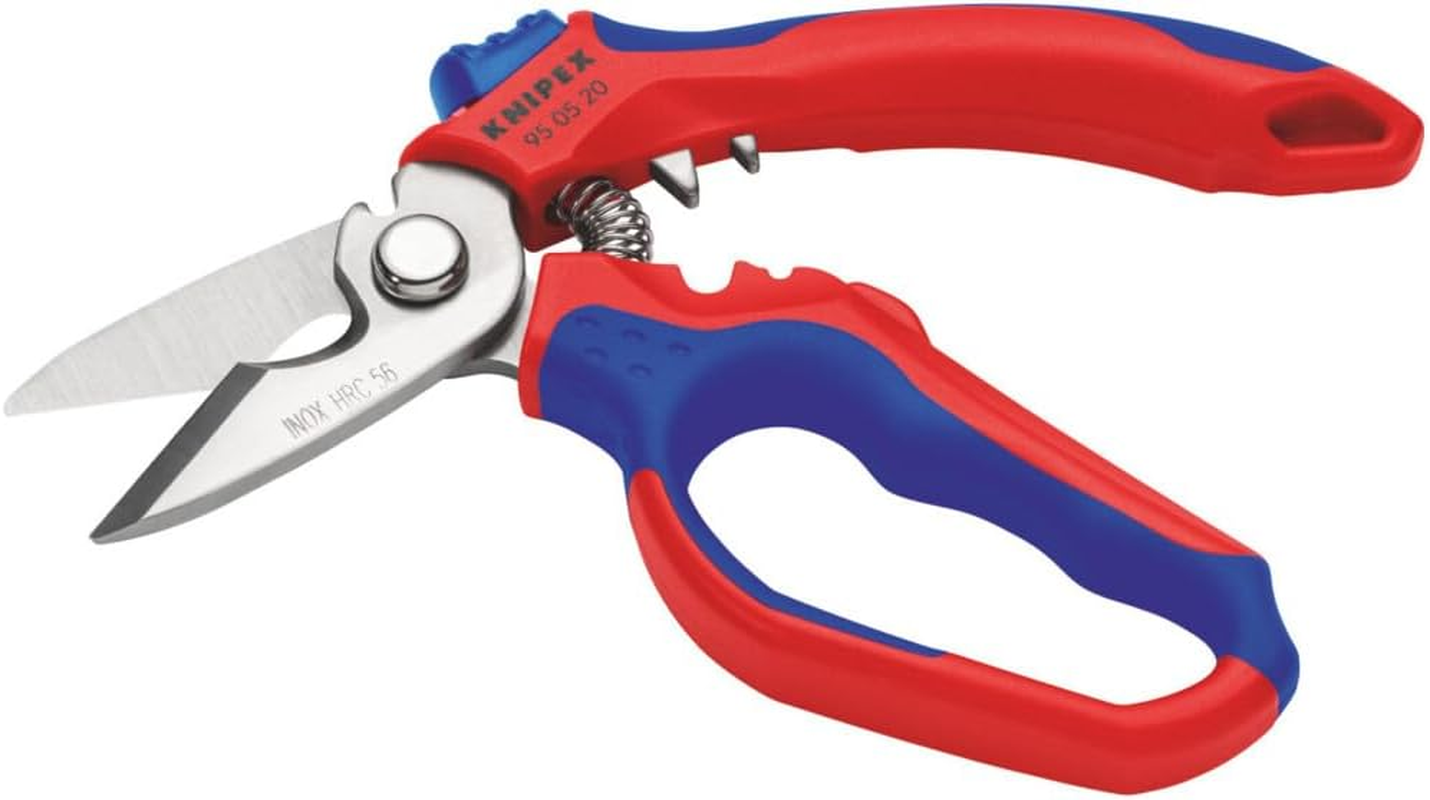 Knipex 95 05 20 SB Angled Electricians' Shears with Multi-Component Grip, 160 Mm Size