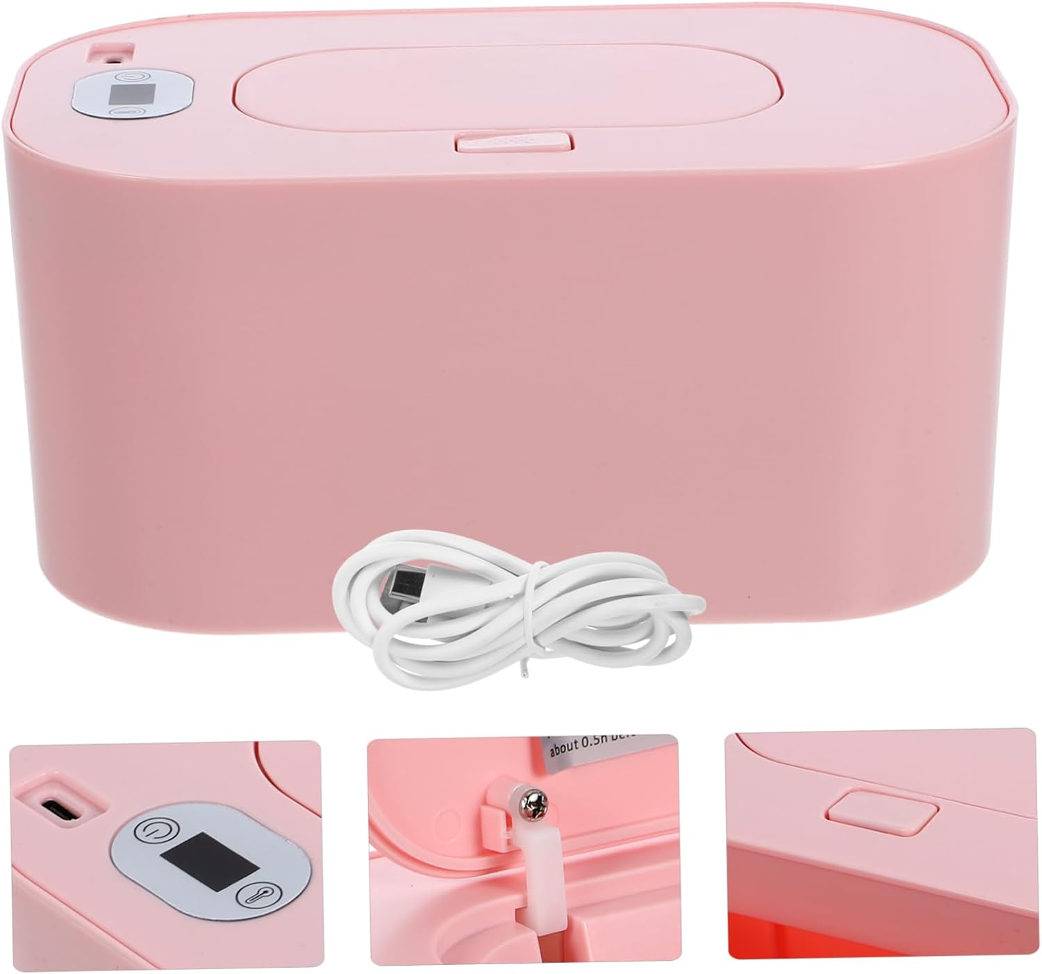 Wet Tissue Warmer with Thermostat Temperature Heating Storage Box for Wipes Low Power Energy Saving Convenient One-Button Operation Nursery Use image number 6