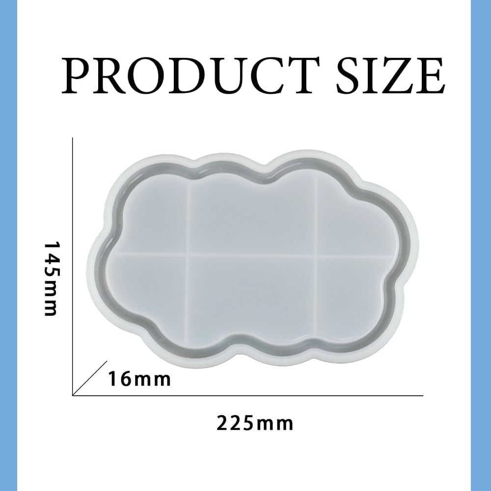 Cloud Shape Silicone Mold Tray, Resin Display Container, Trinket Storage Dish, Jewellery Holder, Decorative Vanity Plate image number 5