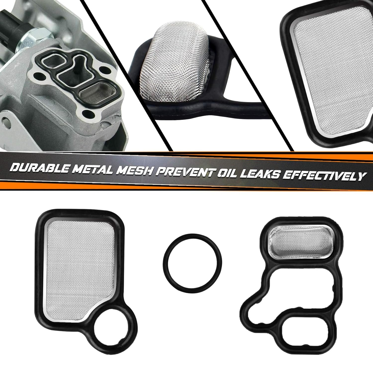 NDRUSH VVT Solenoid Gasket Valve Cover Set Compatible with Honda Civic Accord CR-V Element Fit,Acura RSX TSX