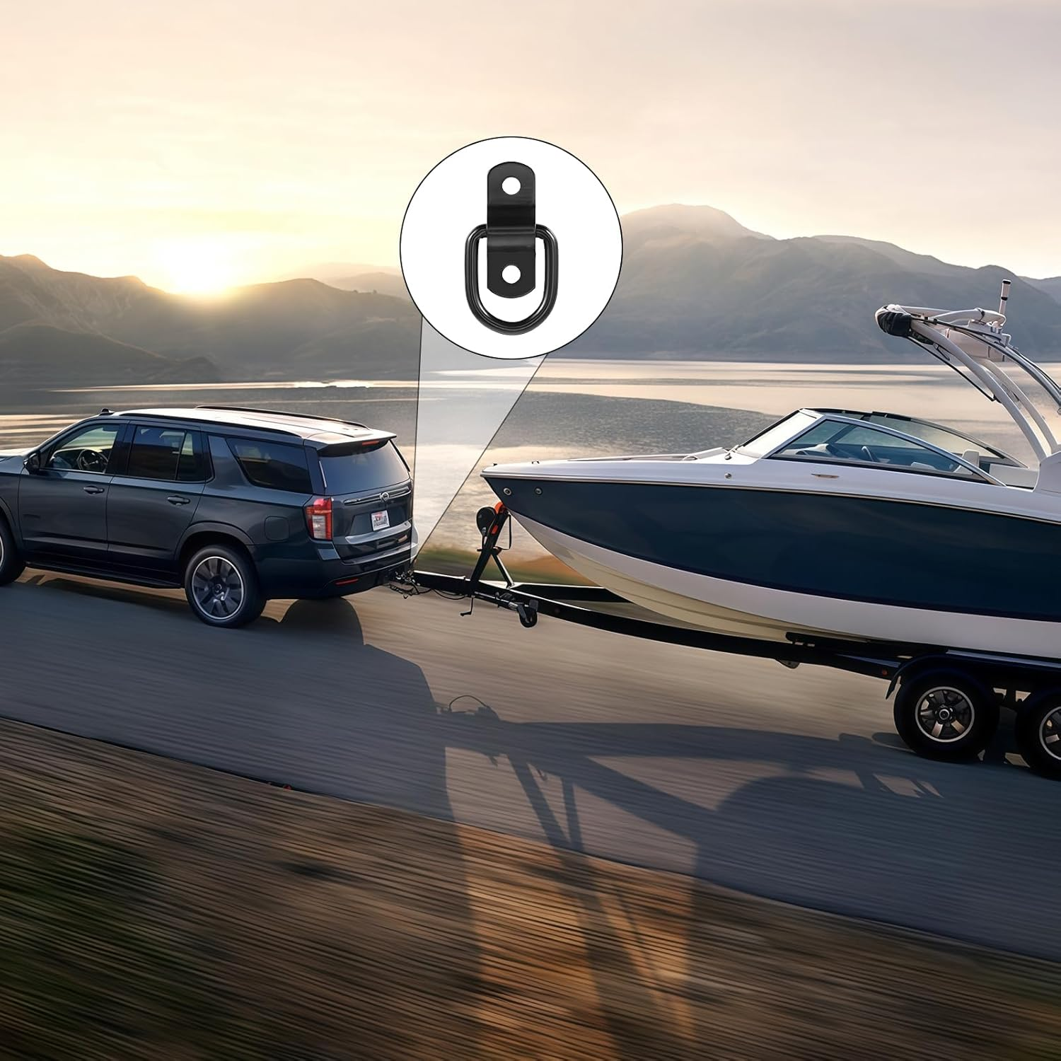 Daryunk 6 Pack D Ring Tie Downs, Stainless Steel Heavy Duty Tie down D Rings, D-Rings Tie Downs Trailer Anchors, for Cargo Safety in Trucks, Boats, Vans and Trailers image number 5