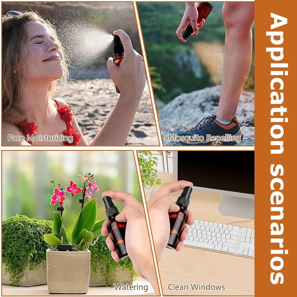 5 Pcs Refillable Empty Bottle/Cosmetic Glass Flask,Essential Oil Diffuser & Travel Clean Liquid Flask,Fine Mist Spray Bottle for Aromatherapy and All Natural Cleaning Products image number 1