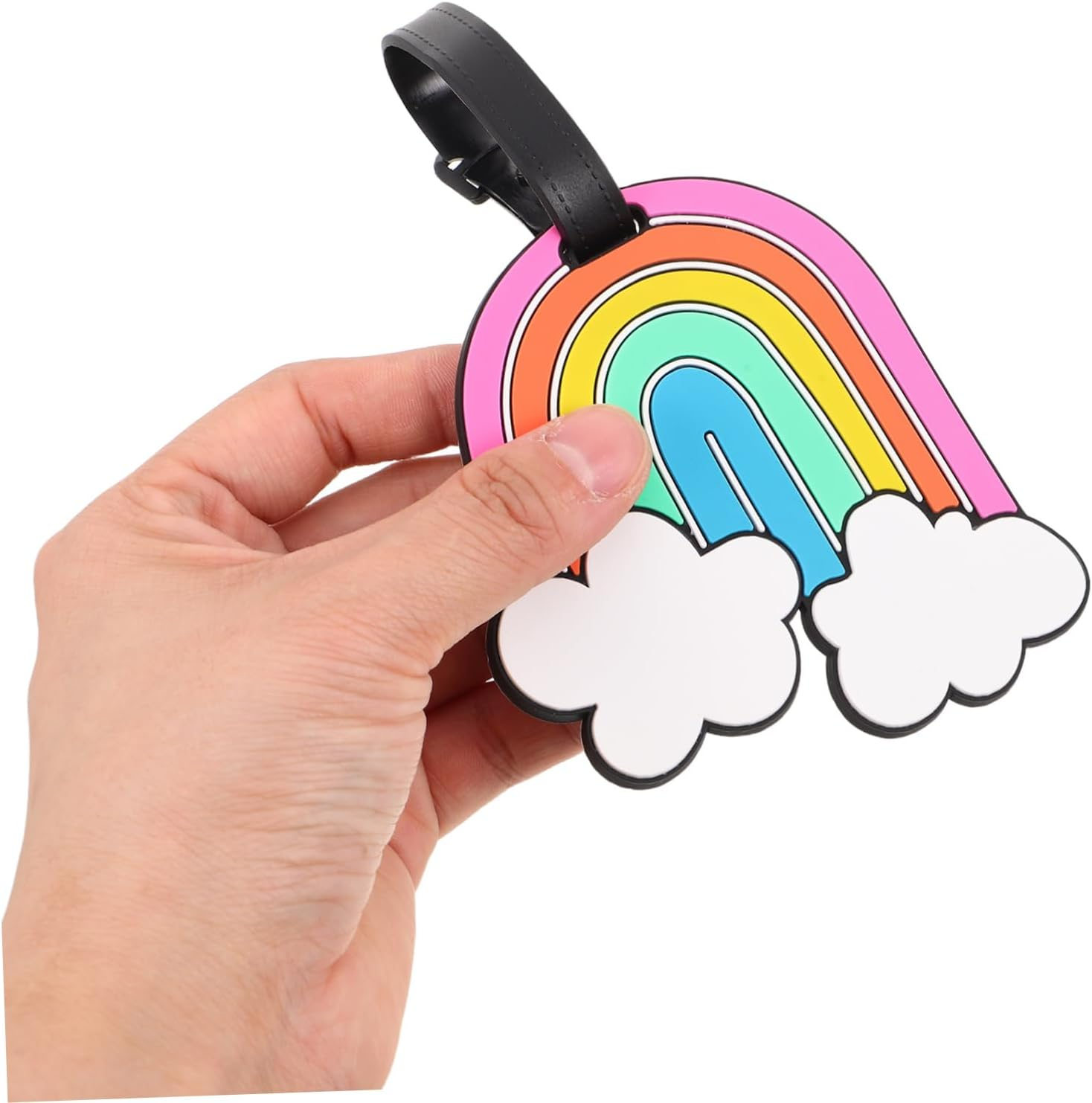 Beaupretty Rainbow Silicone Luggage Tag Colorful Travel Name Id Label for Suitcases and Backpacks, Cute Cartoon Style Travel Gear Identifier for Business and Holiday Trips image number 1