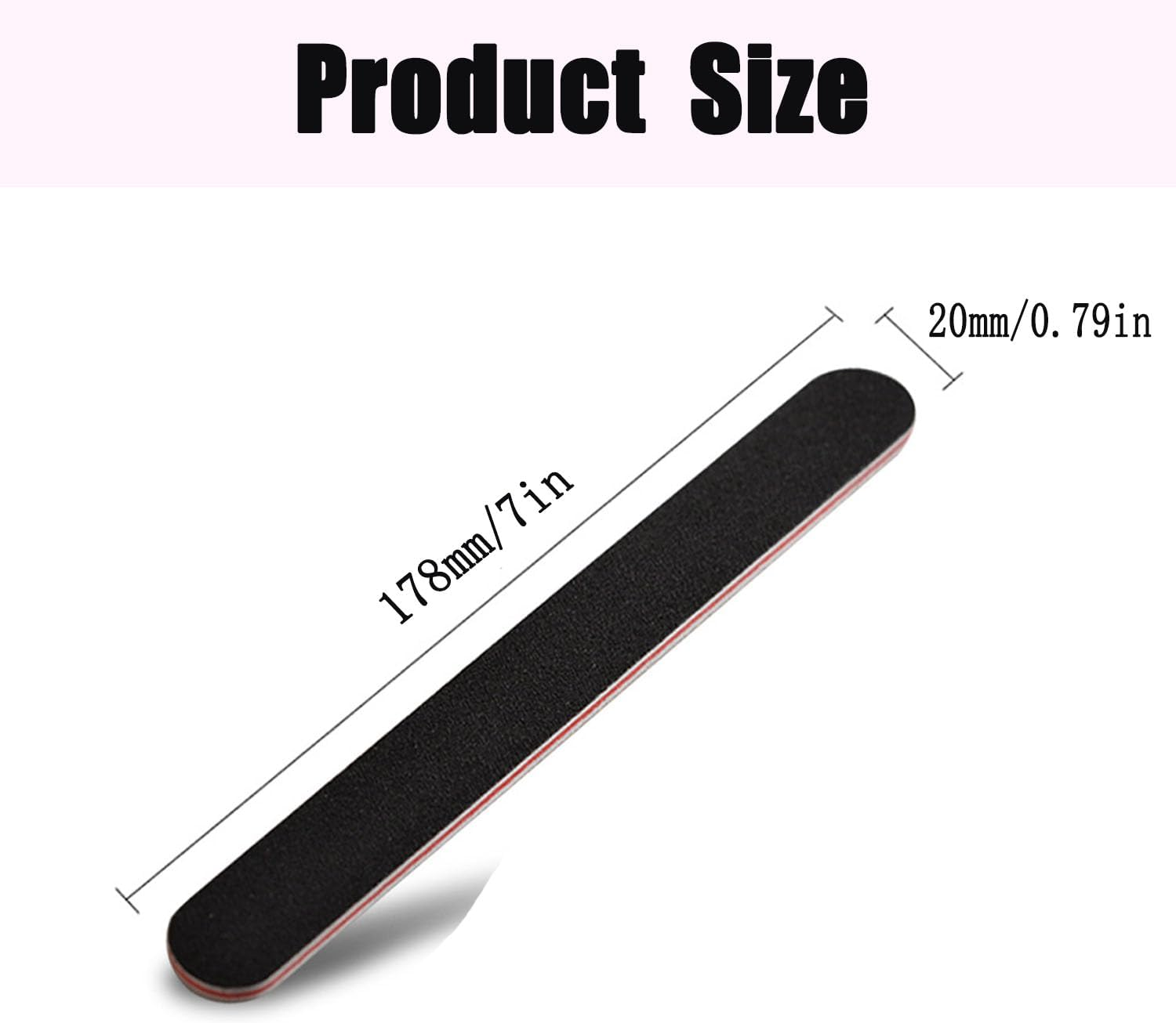 25 Pcs Professionelle Double Sided 100/180 Grit Nail Files,Black Emery Board,Polishing Board for Grinding Edge Burrs and Adjusting Shapes after Trimming,Salon & Home Use,Manicure & Pedicure Tools