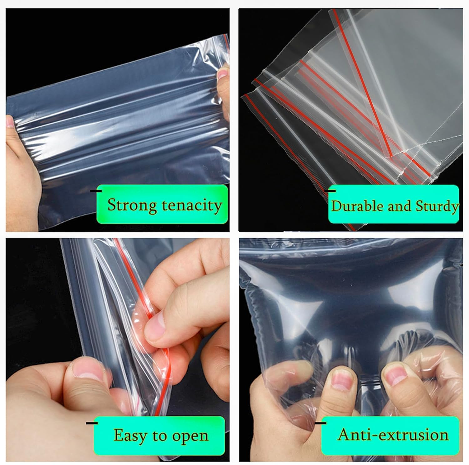500 Pack Mini Ziplock Bags, 3 Different Size Small Poly Zipper Bags,Clear Reusable Ziplock Bags Storage for Bead,Jewelry,Candy (4X6Cm +5X7Cm+6X9Cm)