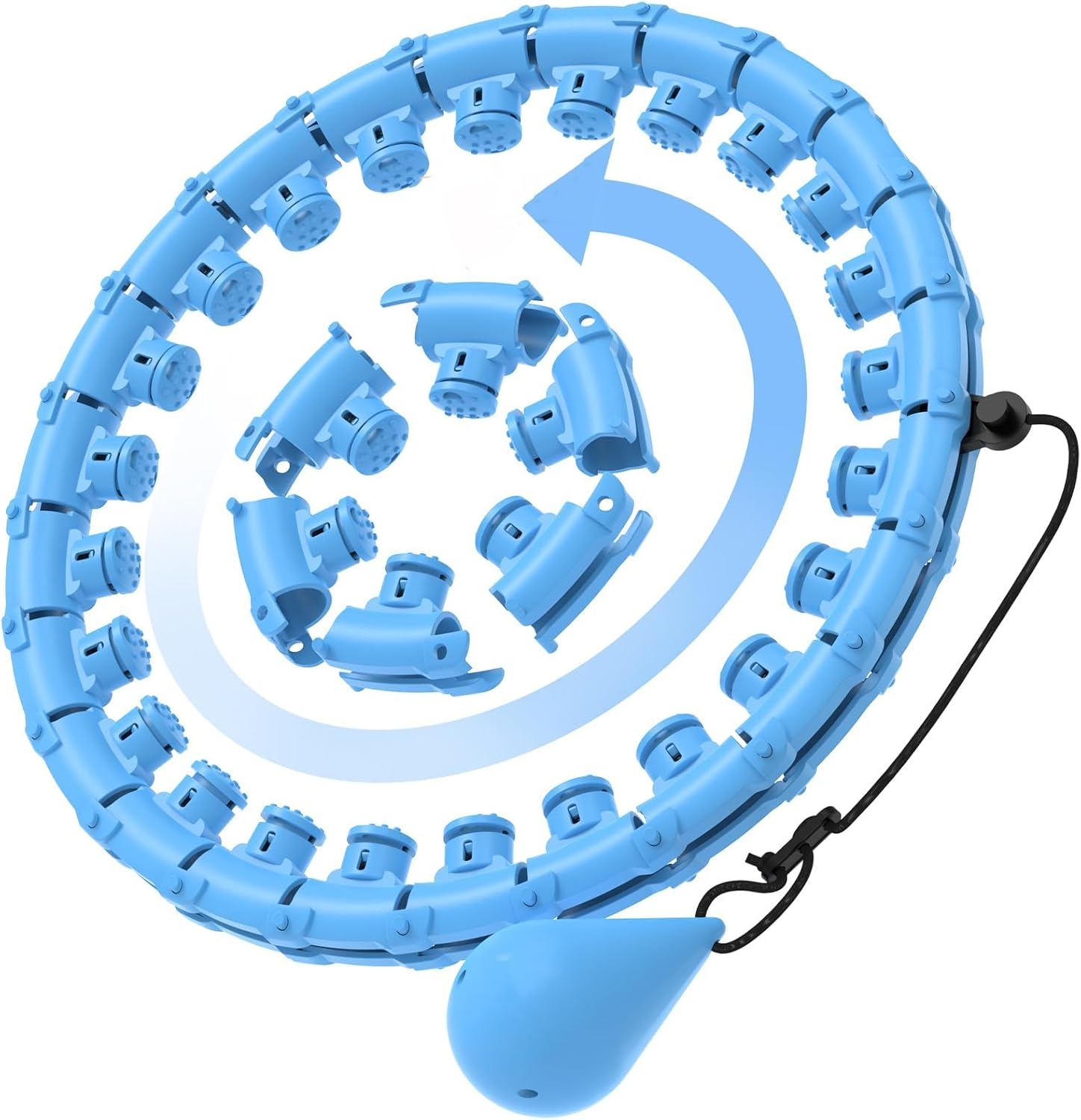 LEFAFA Weighted Hula Hoop, Weighted Hula Circle with 24 Detachable Links for Adults Weight Loss, 2 in 1 Smart Fitness Exercise Hoop for Men and Women Abs Workout image number 5