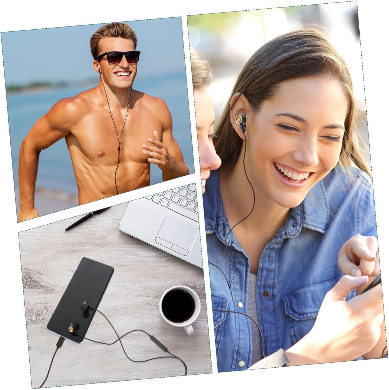 HONMEET USB Type-C In-Ear Earphones with Microphone for Phone Tablet Noise Canceling Wired Headset with TPE Cable Ergonomic Fit for Stable Comfortable Listening