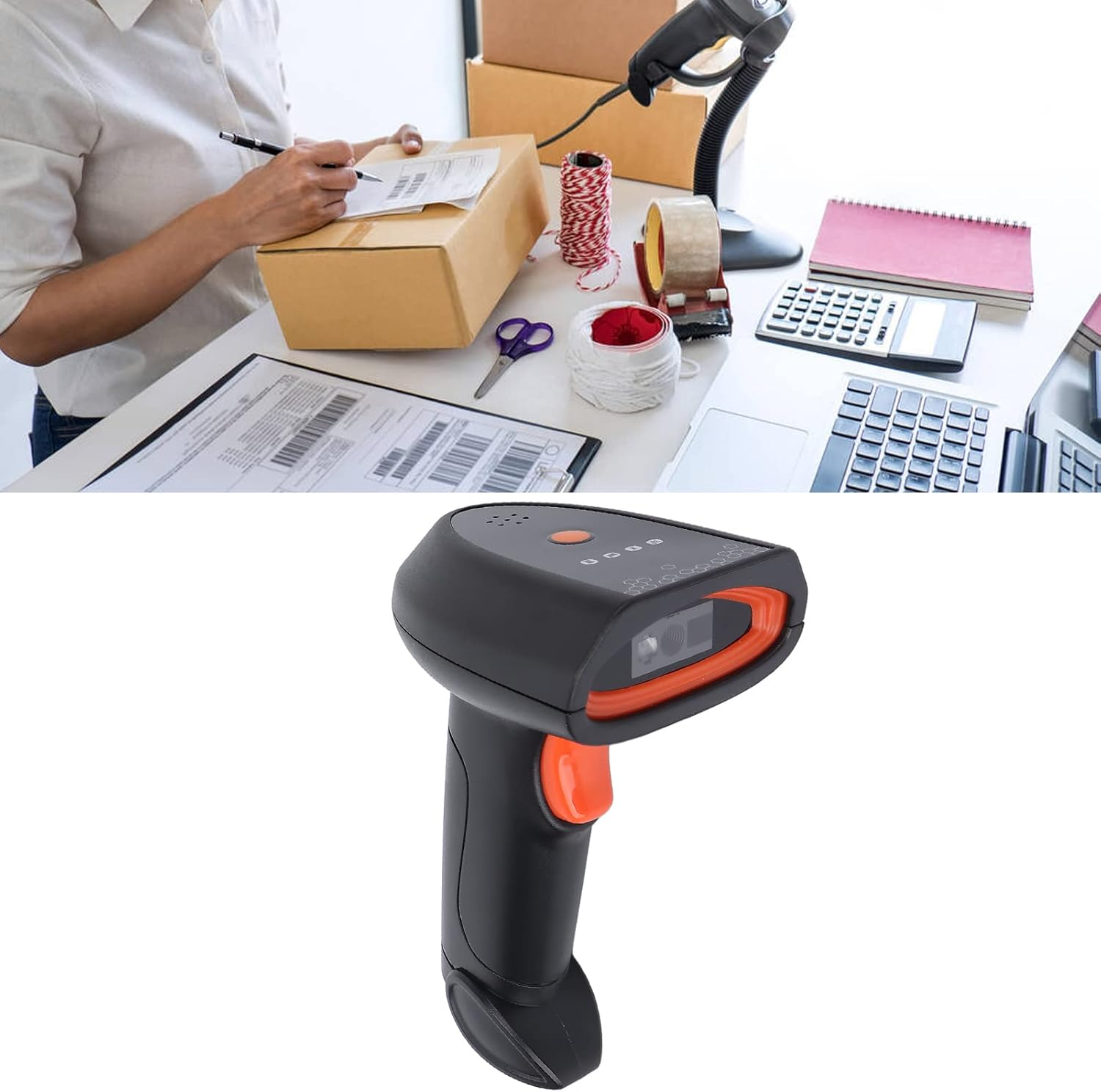 Handheld Scanner, AI Intelligent Voice Fast Reading Barcode Scanner for Supermarket for Warehouse image number 3
