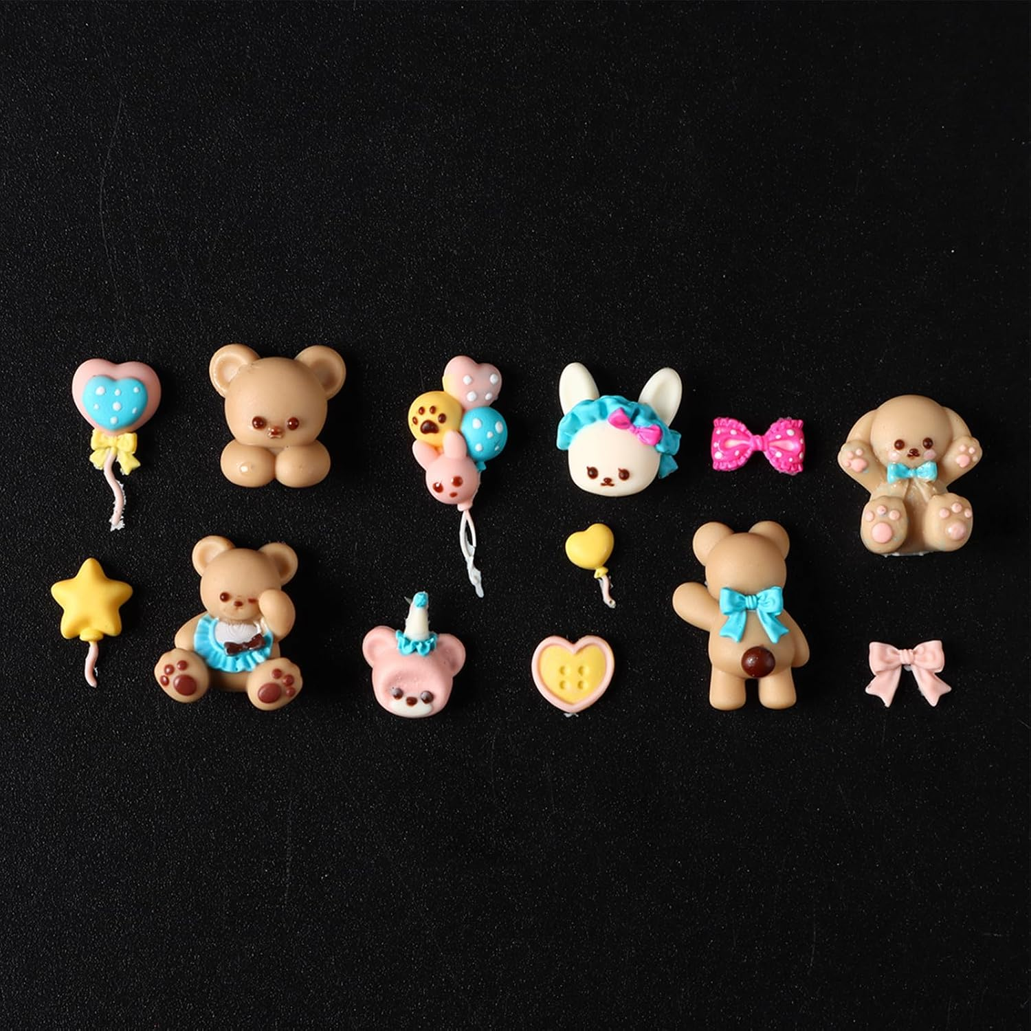 Gihioue Nails Craft Casting Mold | Fingernails Art 3D Decor Mold,Heart Bow Bear Charm Making Accessories for Salon Studio Traveling Women Manicure User