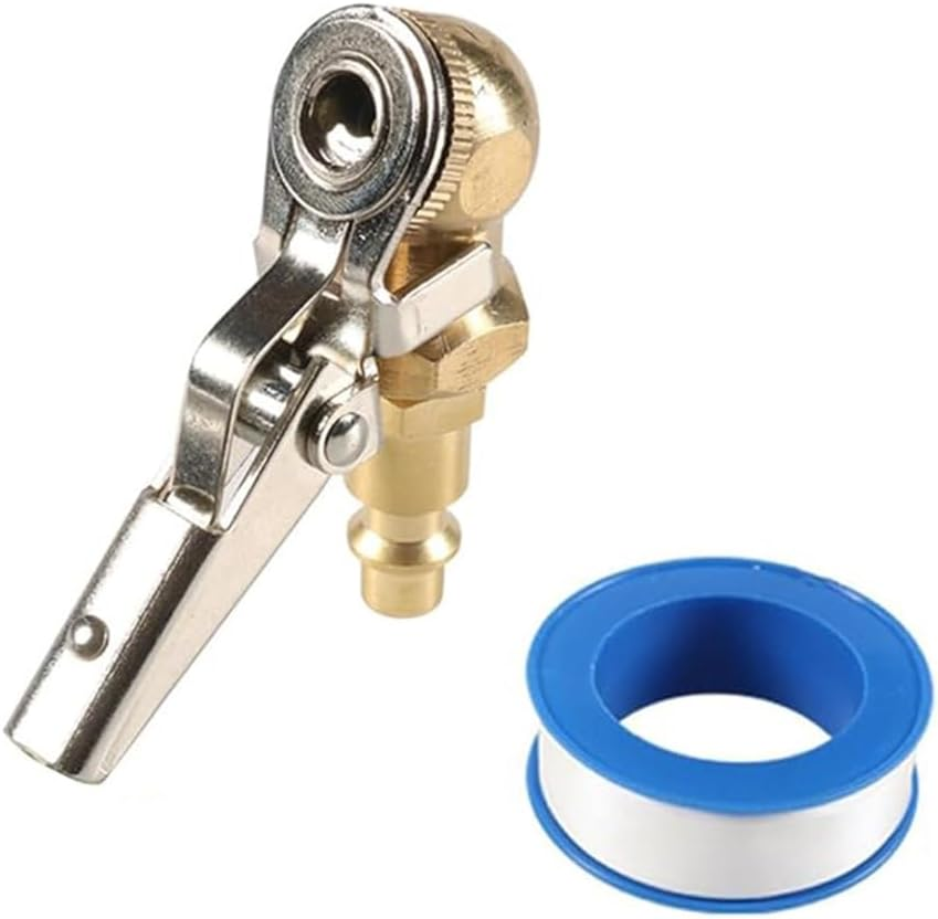 Air Chuck with Clip Tire Inflator Nozzle Adapter, Brass Ball Foot Tire Chuck 1/4" NPT for Truck, Car, RV, Auto image number 6