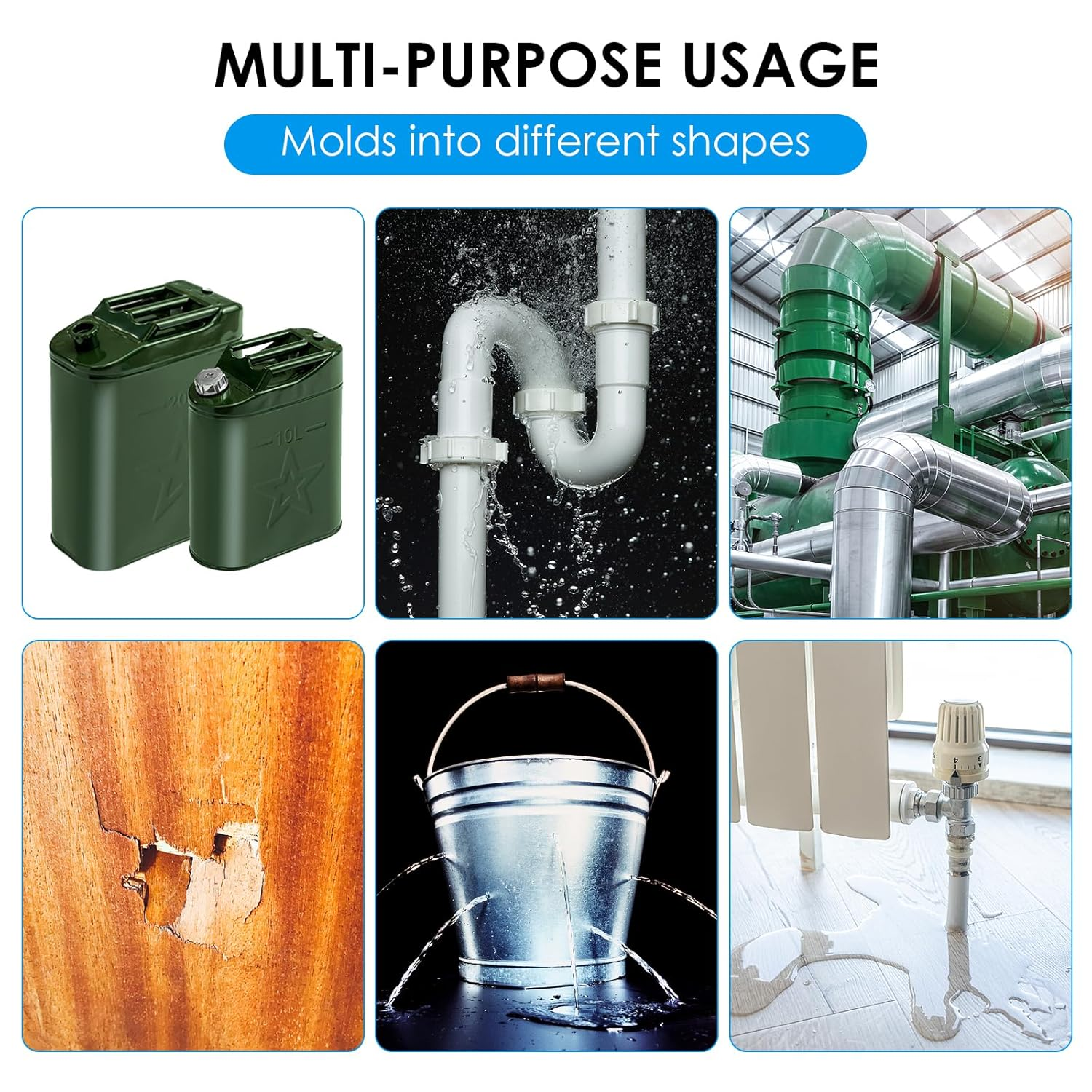 DEWEL Epoxy Putty Stick 4 OZ (114G), Waterproof & Rust-Proof, Multi-Purpose Repair for Cracks, Holes & Gaps - Drillable, Sandable, Fast-Curing Adhesive for Various Materials - White image number 4