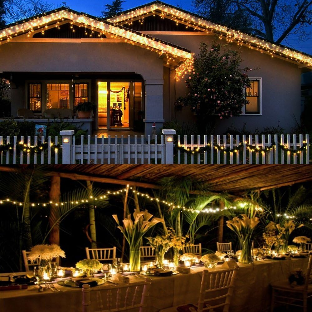 Solar String Lights,Solarmks 33Ft Outdoor String Lights 100LED Seasonal Decorative Lighting for Home, Lawn, Garden, Wedding, Party and Holiday (Yellow) image number 3