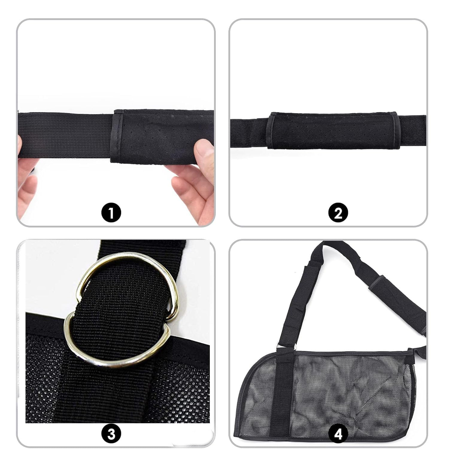 1Pc Breathable Mesh Arm Sling,Mesh Arm Support Arm Sling Shoulder Sling,Arm Sling Shoulder Immobilizer Mesh Shoulder Sling,Shower Bath Sling Shoulder Brace Support Arm Sling Shoulder Immobilizer,White image number 4