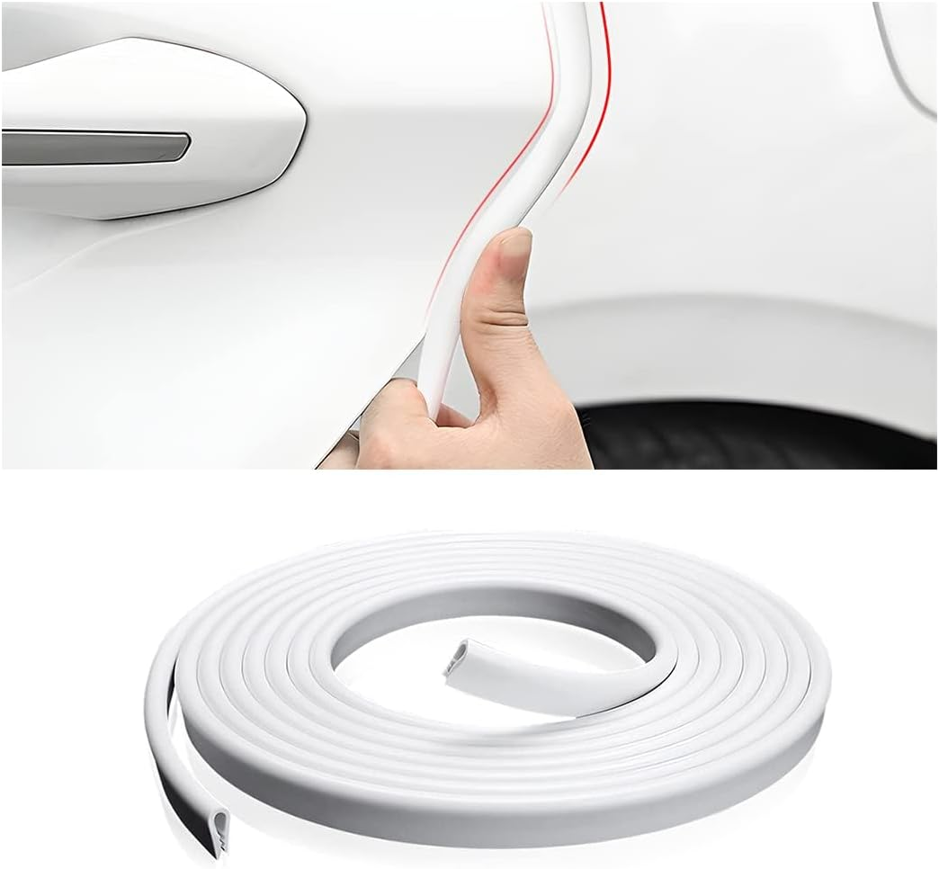 Car Door Edge Guards, 16Ft PVC U Shape Sealed Door Edge Protection, Anti-Collision Protector Strips Guards, Clear Anti-Scratch Trim Molding, Auto Accessories Universal for Most Cars (Transparent)