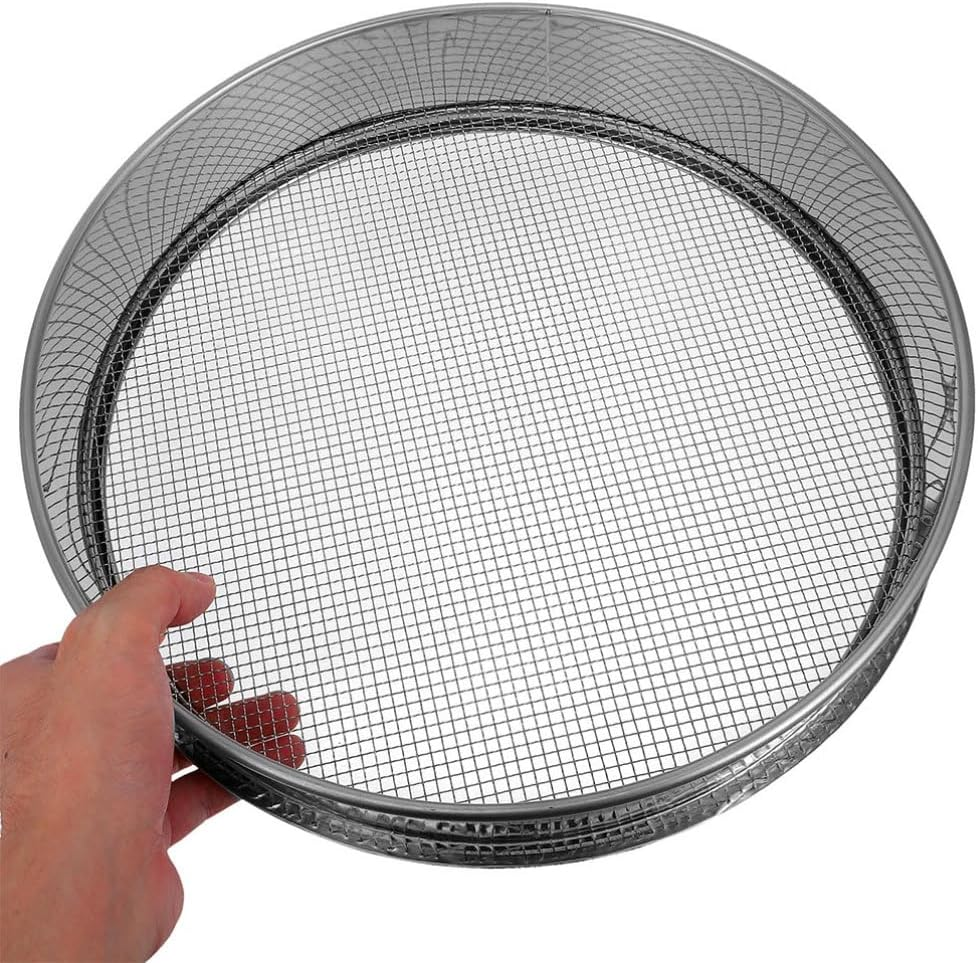 Milisten Garden Soil Sifter Stainless Steel Soil Sieve 10 Inch Handheld Strainer for Sifting Compost Potting and Removing Stones Twigs image number 4