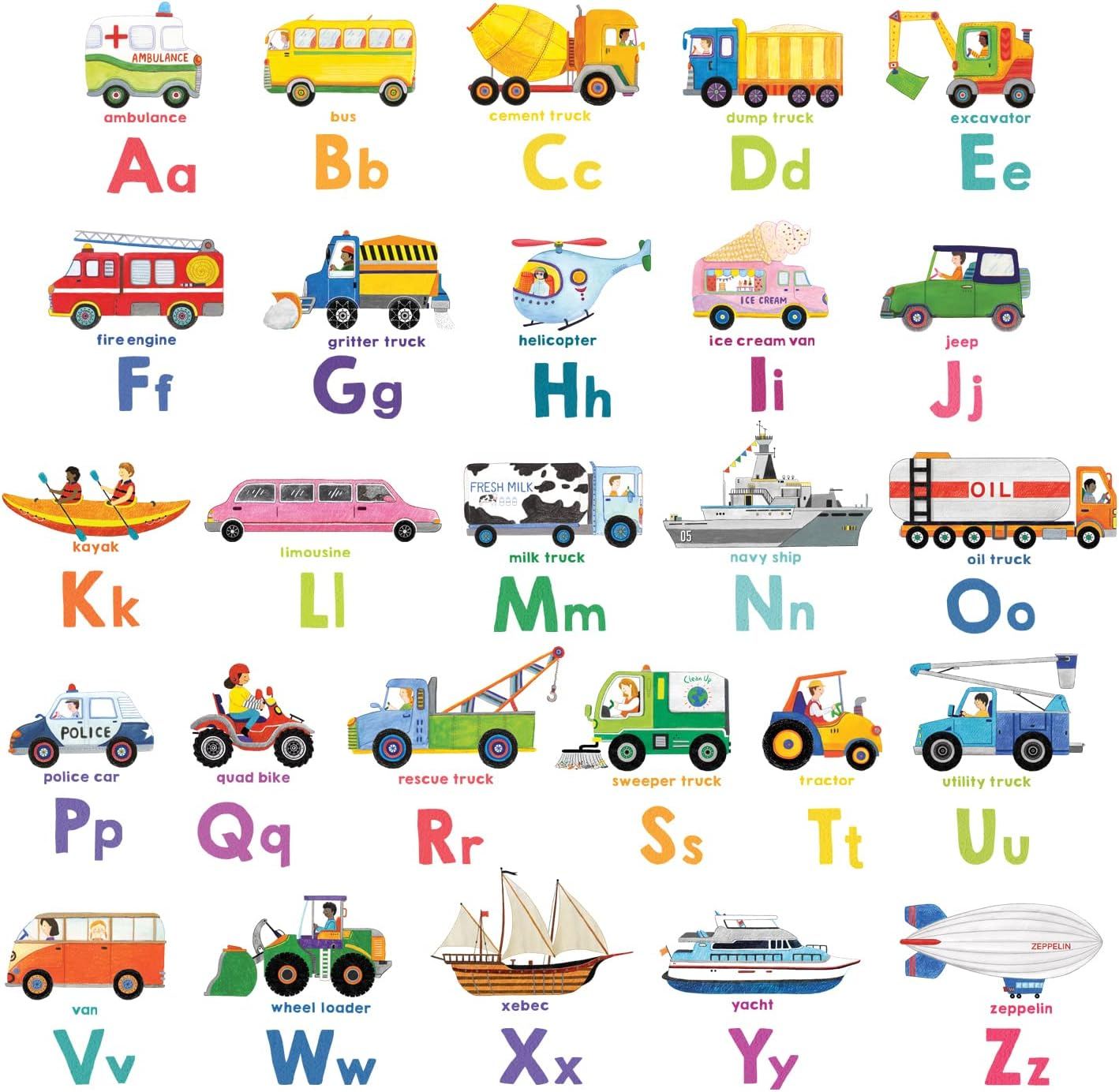DECOWALL DS8-2005N Transport Alphabet Kids Wall Stickers Wall Decals Peel and Stick Removable Wall Stickers for Kids Nursery Bedroom Living Room image number 4