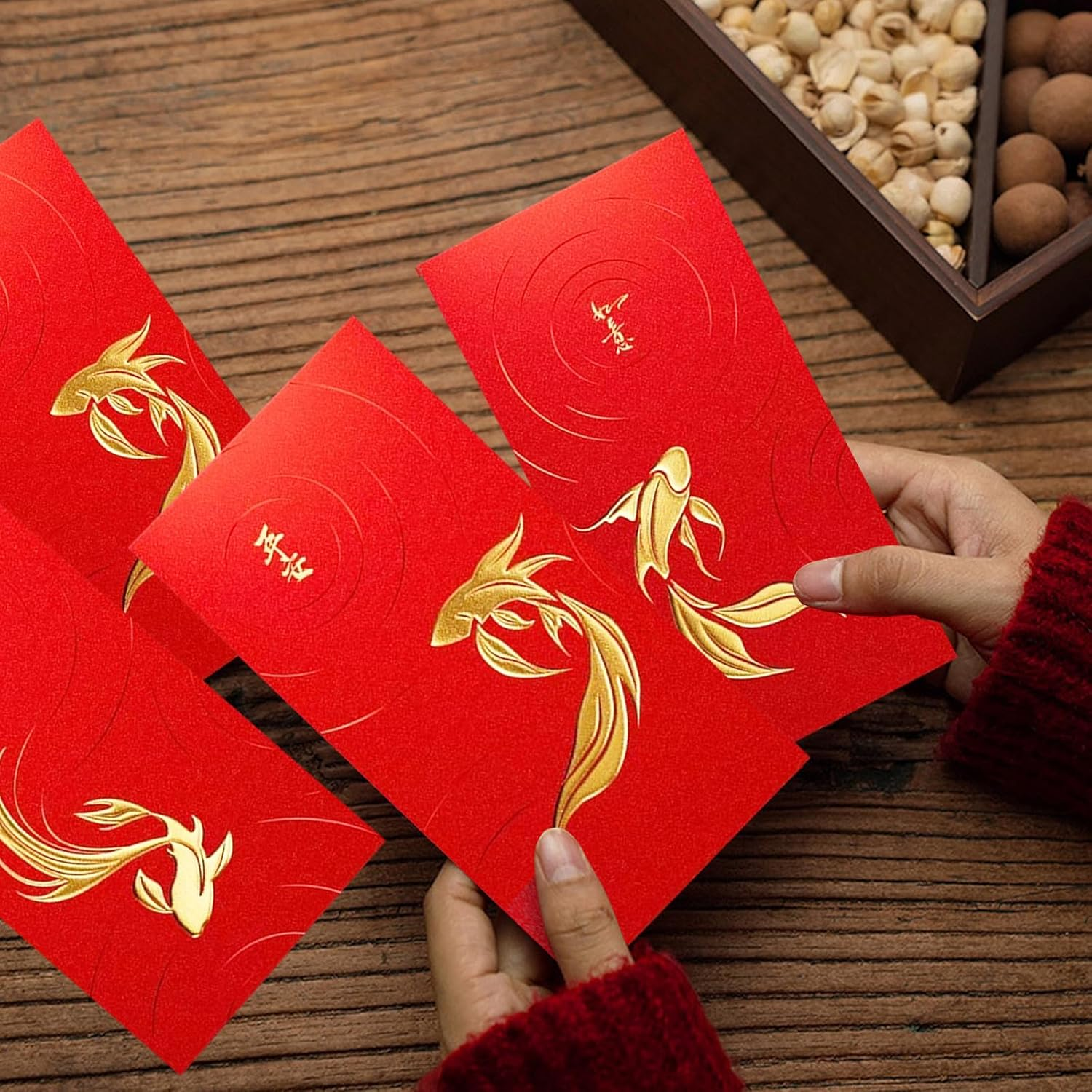 Chinese New Year Red Envelopes, 12 Pieces, Lucky Money Packets, Hong Bao for Spring Festival image number 4