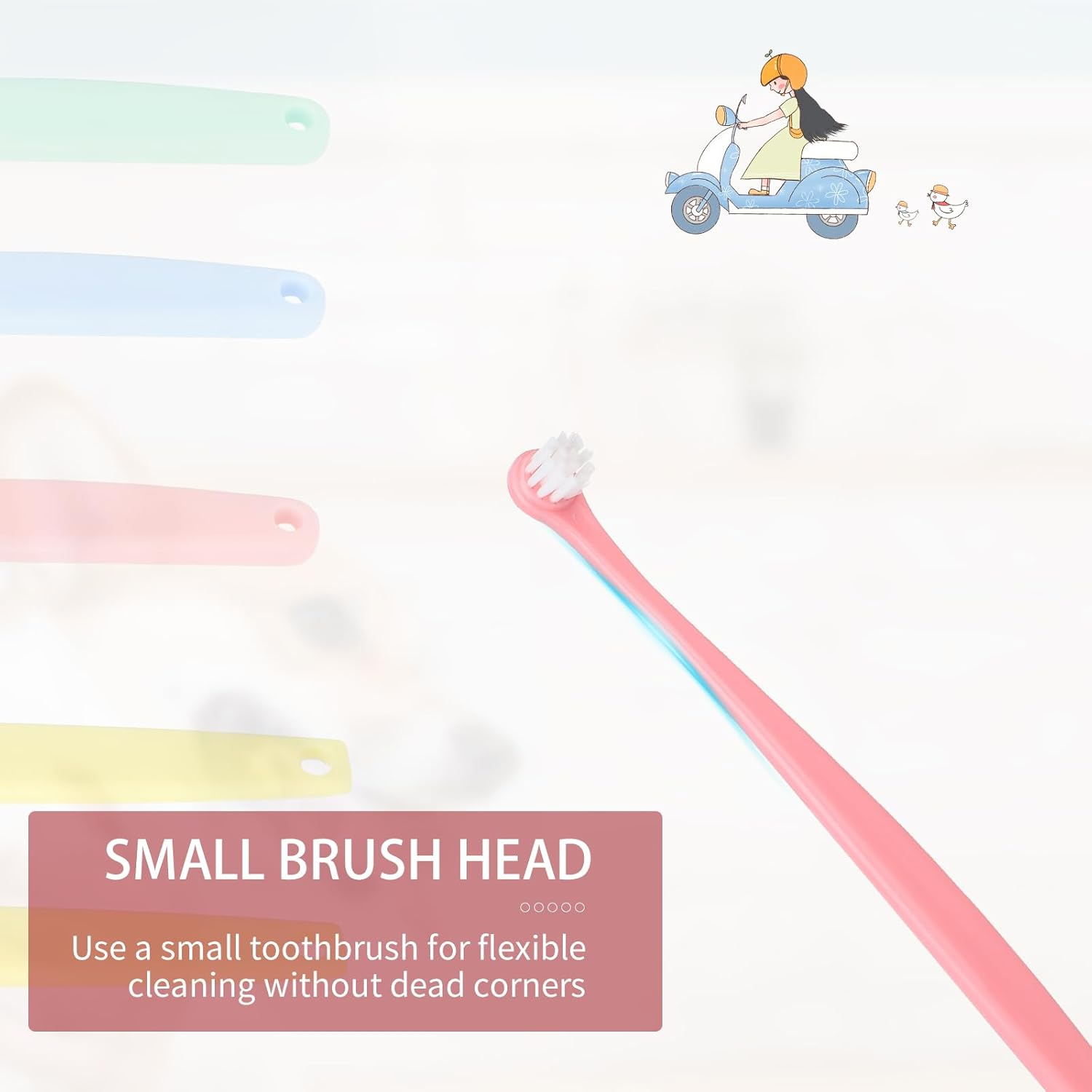 KALIONE 5Pcs Dog Cat Toothbrush for Pet Dental Care, Micro Head Pets Toothbrush with Soft Bristles for Dog Oral Hygiene Deep Clean, Multi-Angle round Pointed Cat Toothbrush image number 5