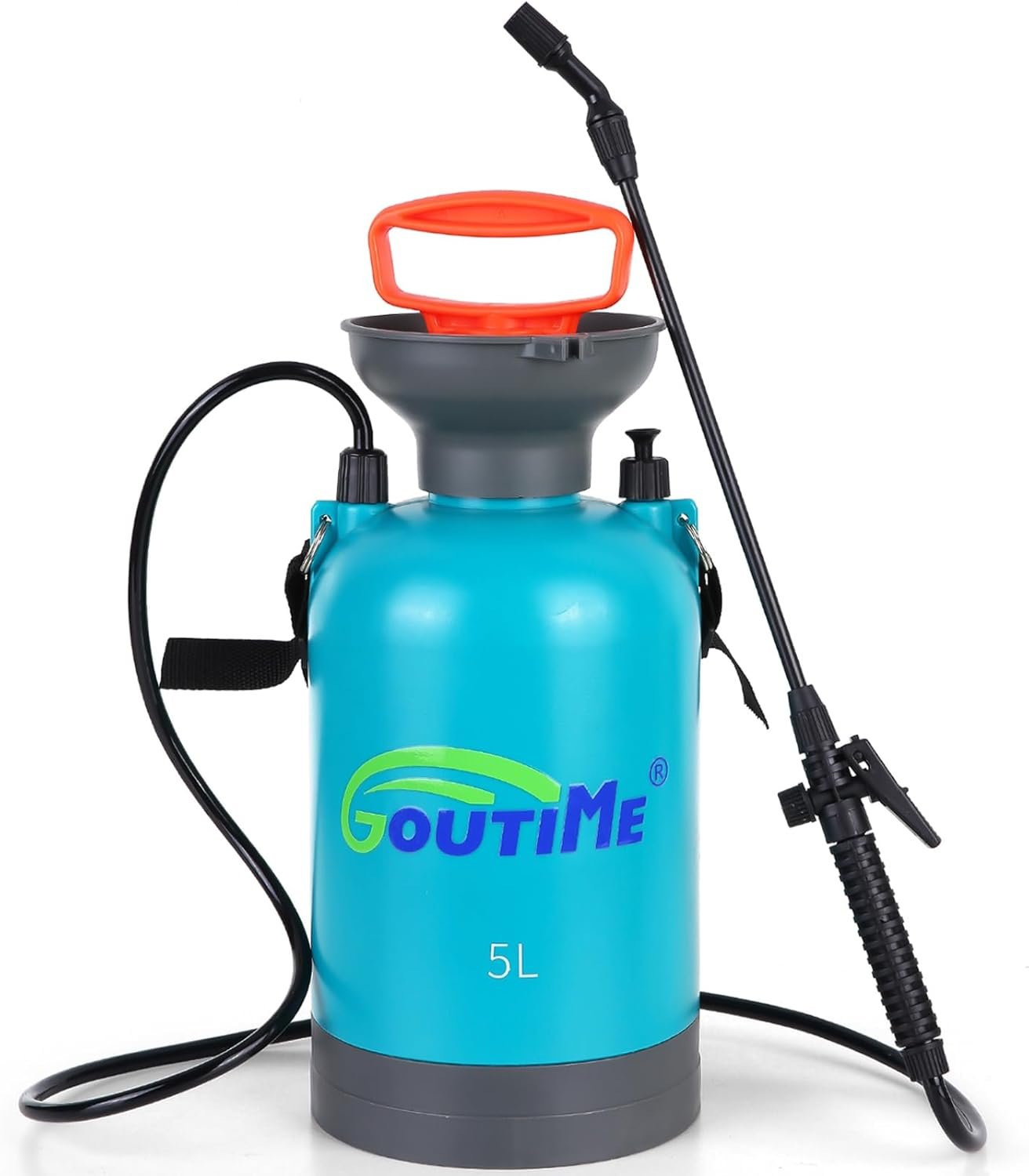 Goutime 5 Litre Pump Action Pressure Sprayer,Knapsack Garden Pump Sprayers,For Patio Cleaning Foam Sprayer Car Wash-Also Used for Weedkillers, Fertilisers，Insecticides, Fungicides image number 2