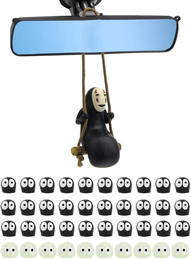 Studio Anime Merch Car Accessories Set - 1 Faceless Male Car Pendant and 40 Soot Sprites Car Rearview Mirror Accessories image number 4