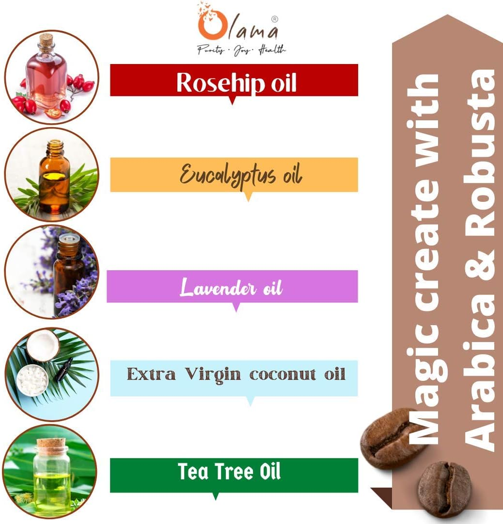 Olama Coffee & Honey Face Scrub Divine & Handmade, Arabusta, Sugar, Jojoba-Oil, Rose-Hip Oil, Almond Oil, Virgin Coconut Oil, Luxury Facescrub, Paraben & SLS Free, 50 Gram image number 2