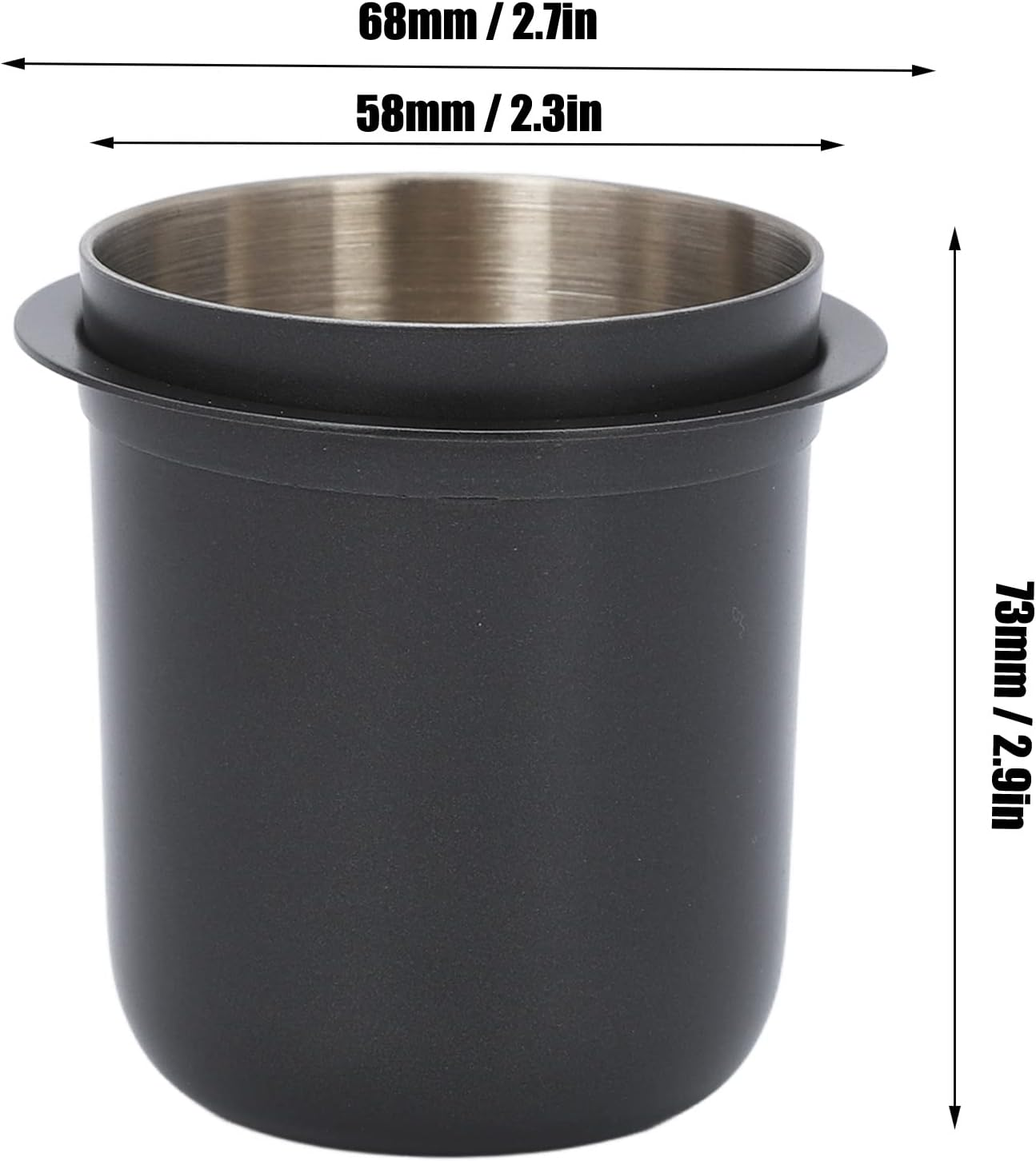 Dosing Cup, 58Mm Stainless Steel Coffee Dosing Cup, Portafilter Dosing Cup, Espresso Dosing Cup for Coffee Tamper, Espresso Coffee Machine Tools, Fits 58Mm Portafilters (Black image number 5