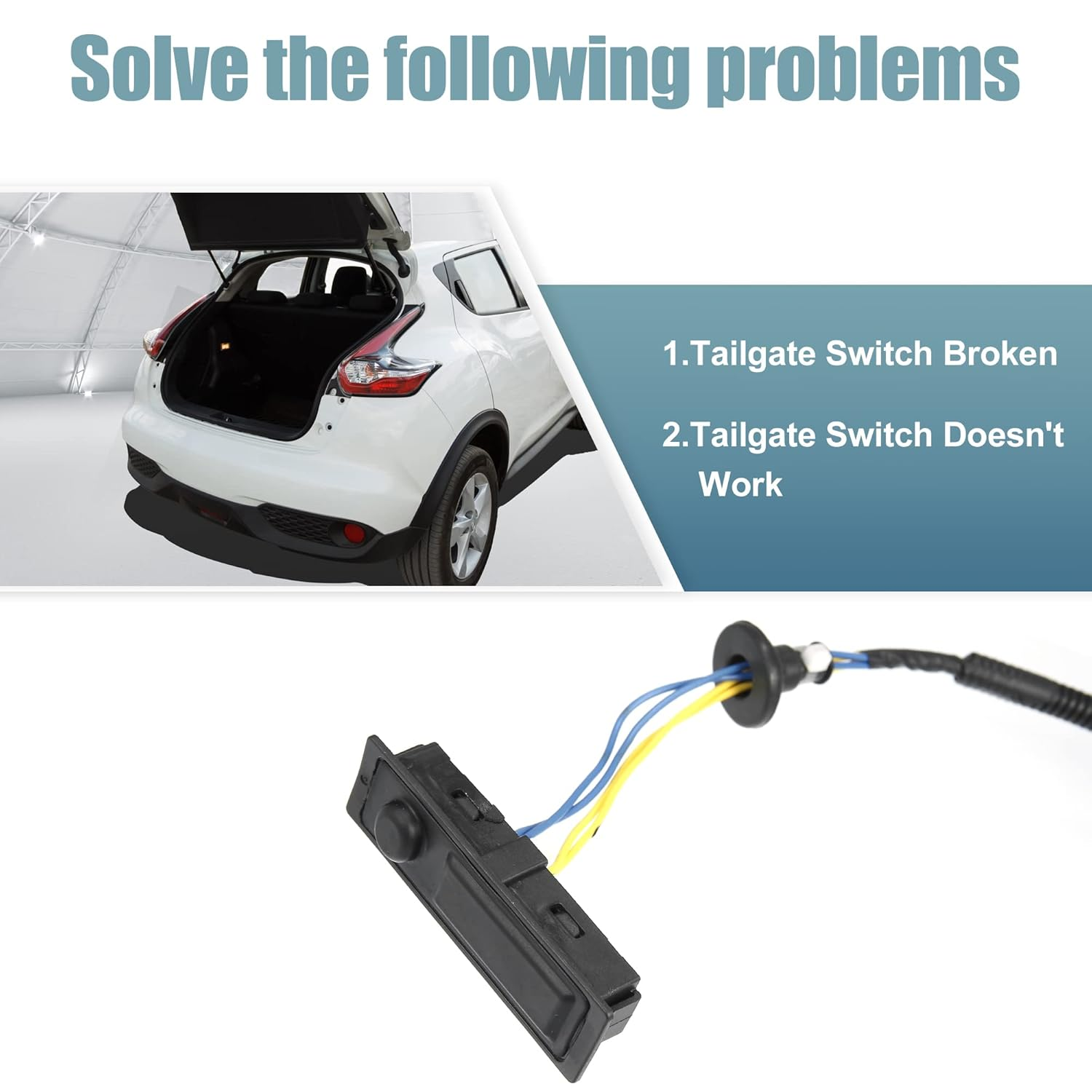 25380-3JA0A for Nissan Pathfinder Platinum 2016-2020 for Nissan Pathfinder Platinum Hybrid 2014-2015 Rear Liftgate Trunk Open Release Switch W/Intelligent Key image number 2