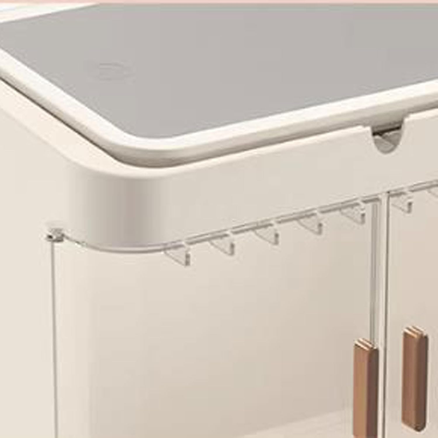 Makeup Organizer Makeup Storage Organizer Box with LED Mirror and Drawers，Jewelry Display Holder Rack, Cosmetics Case with Transparent Cover, for Bedroom Vanity Desk image number 6