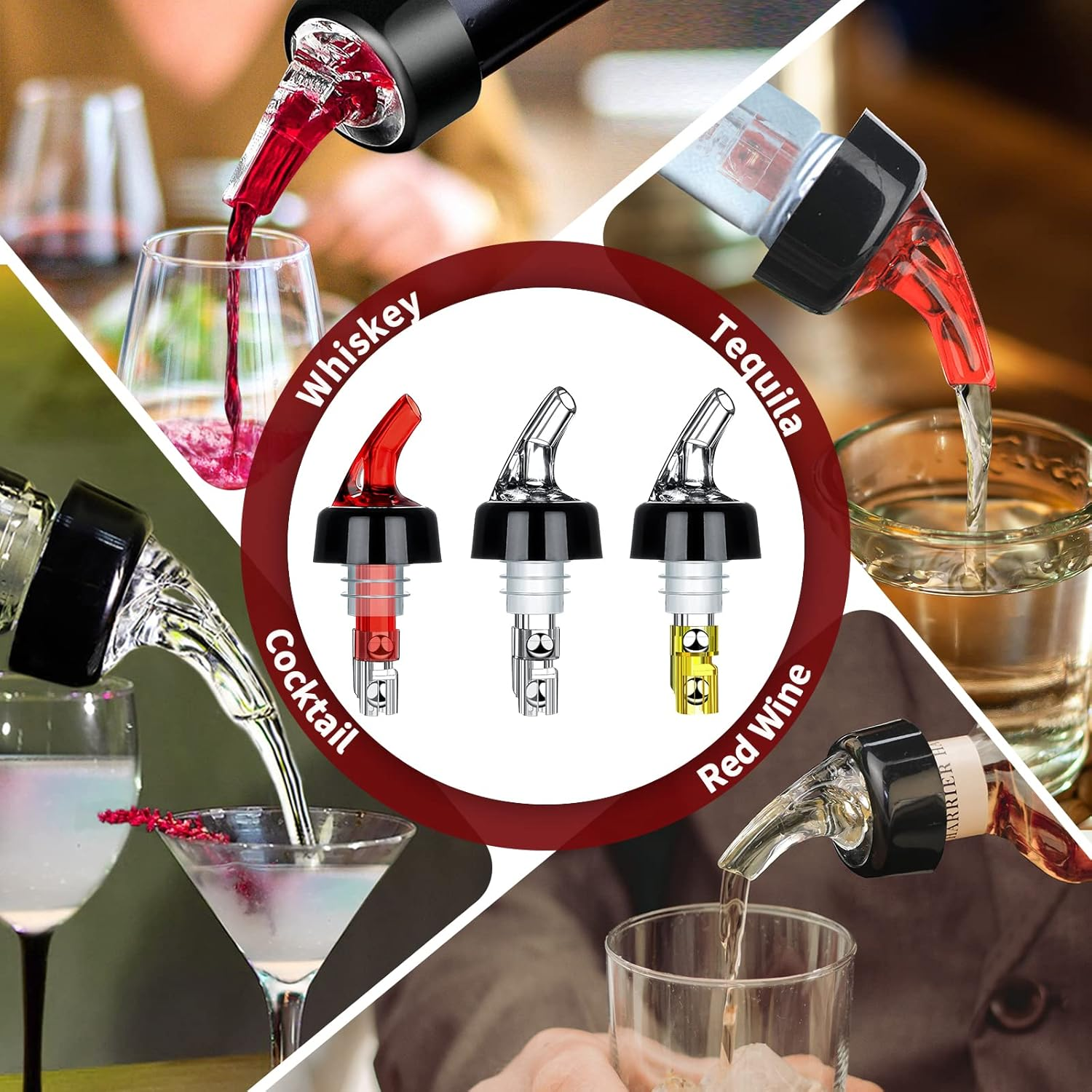 Automatic Measured Bottle Pourer - Quick Shot Spirit Measure Pourer Drinks Wine Cocktail Dispenser Home Bar Tools - 1Oz/30Ml (24 Pack) - 10 Pack image number 4