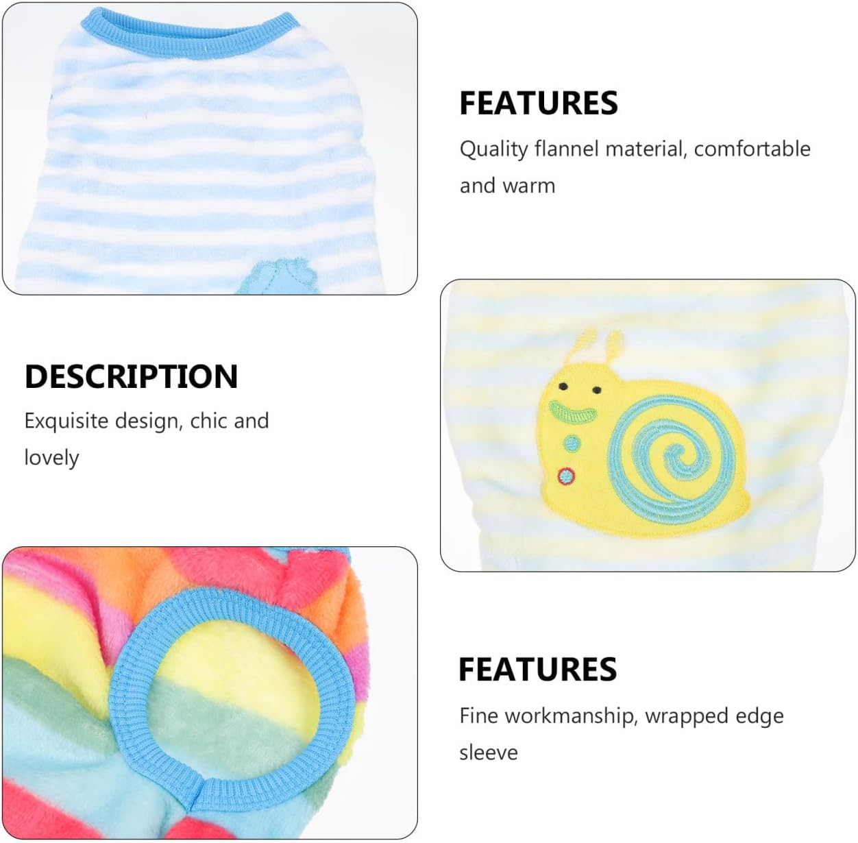 4Pcs Flannel Small Dog Clothes Winter Mini Warm Vest for Chihuahua and Other Small Pets - Mixed Style Pet Apparel Costume (XXS) image number 1