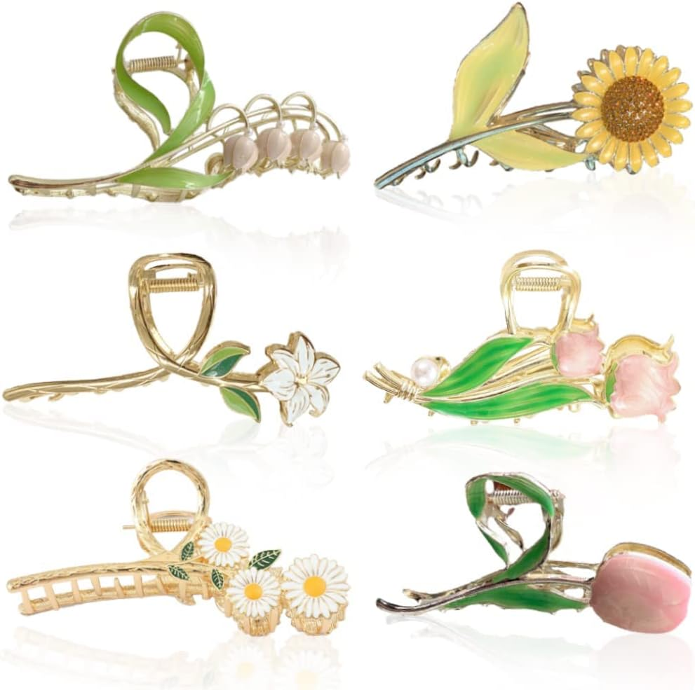 Rose Hair Clips Large Non-Slip Hair Clips Strong Hold Hair Accessories for Women Girls Hair Clips image number 3