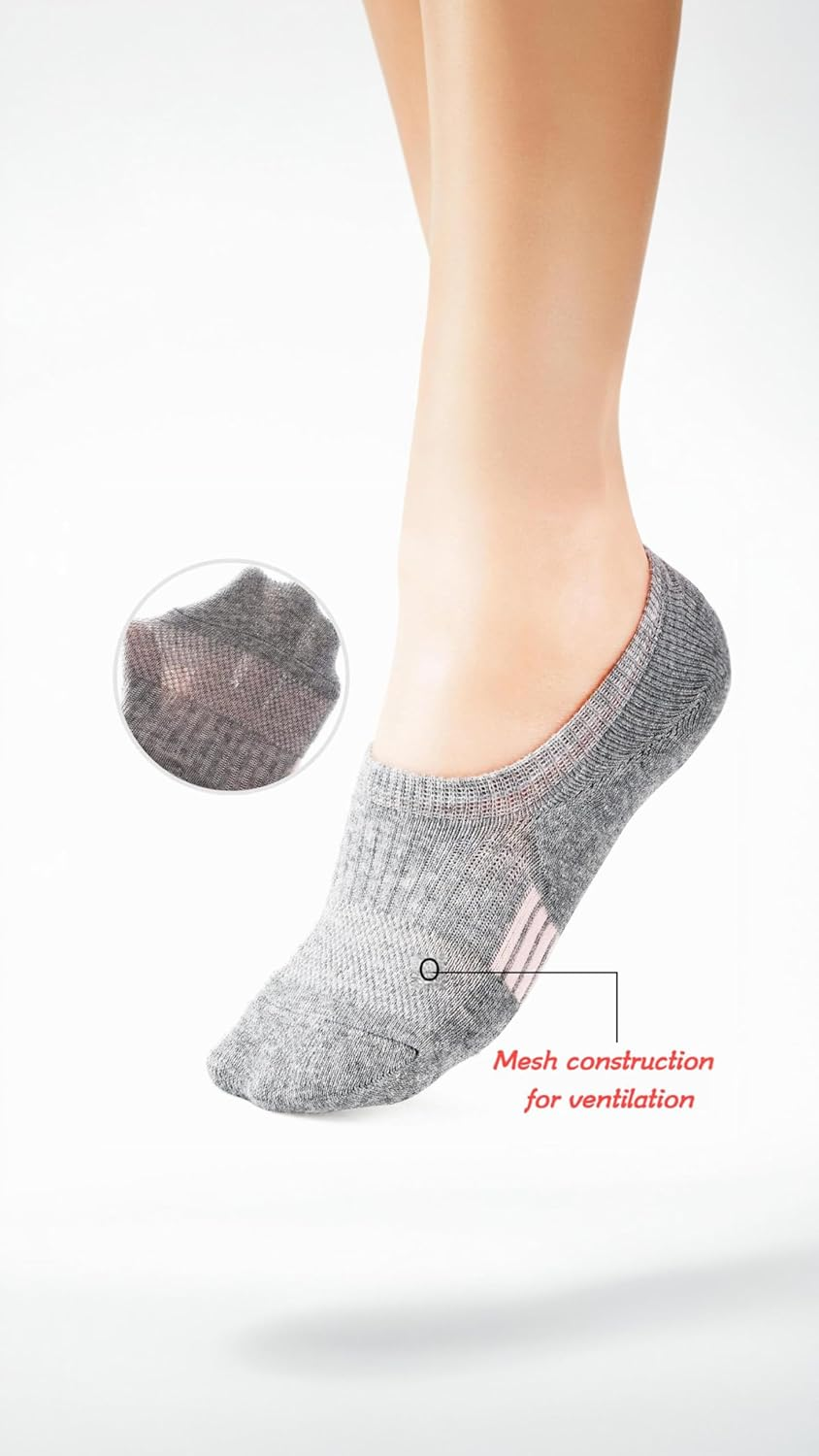 Honwor Women'S Cushioned No-Show Socks - 5 Pairs, Low-Cut Breathable Athletic Socks for Running & Everyday Wear - Soft & Comfortable Fit image number 1