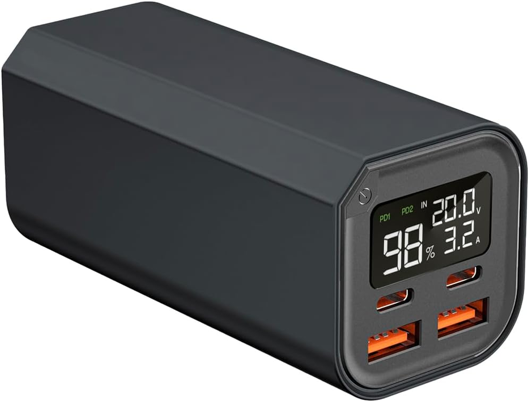 Laser 20000Mah Laptop Powerbank with 100W Power Delivery, 4 Ports (2 USB-A, 2 USB-C), Fast Charging, LED Display, Portable, Safe and Reliable Charging for Laptops, Smartphones, Tablets - Black image number 6