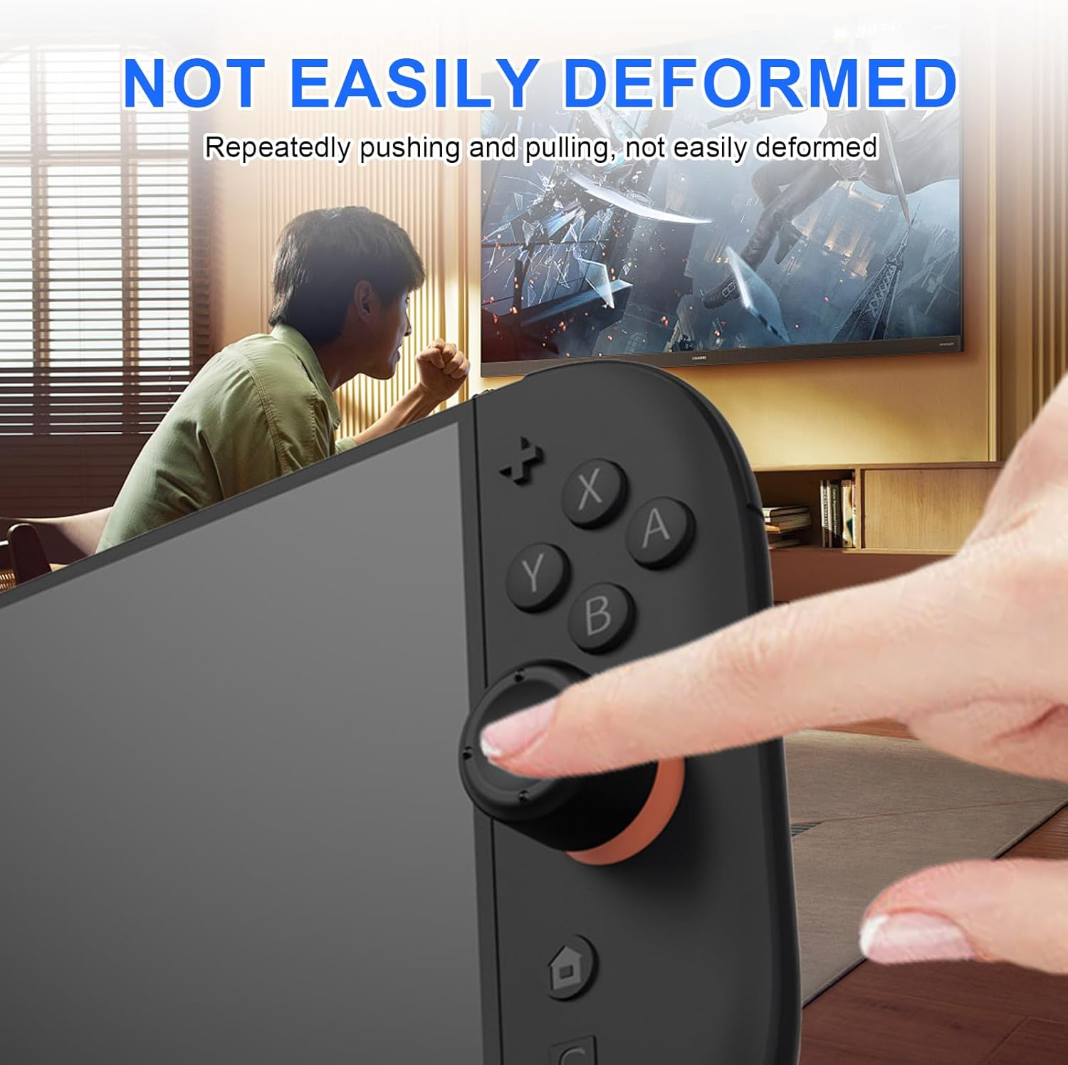 LEZOOY 3 Pairs 6-Pack Joy-Con Silicone Joystick Caps Switch 2 Thumb Grip Joycon Controller Button Joystick Protective Cover Ergonomic Design Enhanced Game Grip Comfortable and Durable Black image number 6