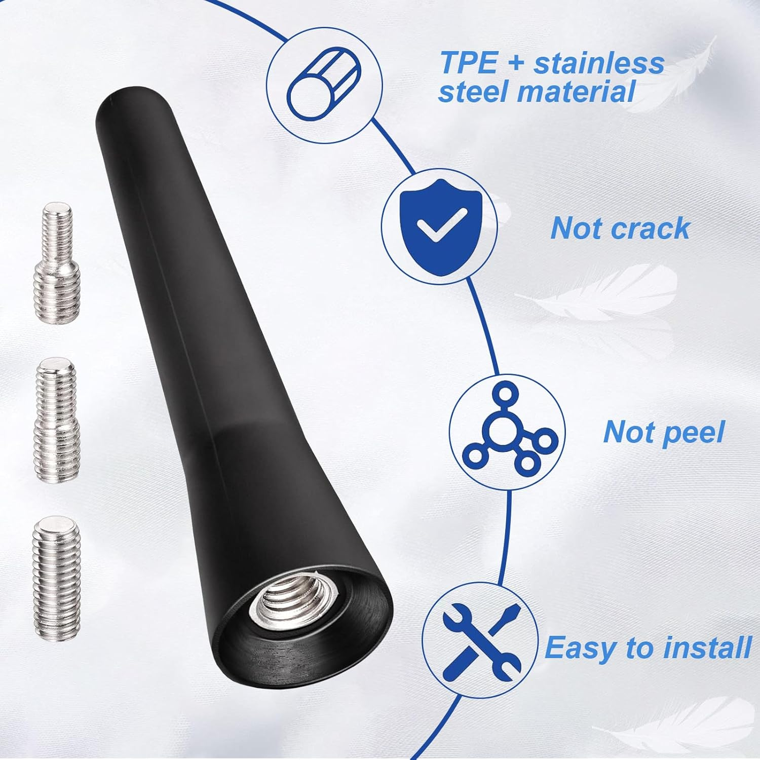 AQTAQ Universal Vehicle Roof Mount Short Car Antenna AM FM Antenna Car Roof Antenna Car 6.5Cm/2.5 Inch Mini Car Radio Antenna Compatible with Toyota Honda Subaru GMC Chevrolet Nissan Ford Jeep Etc image number 2