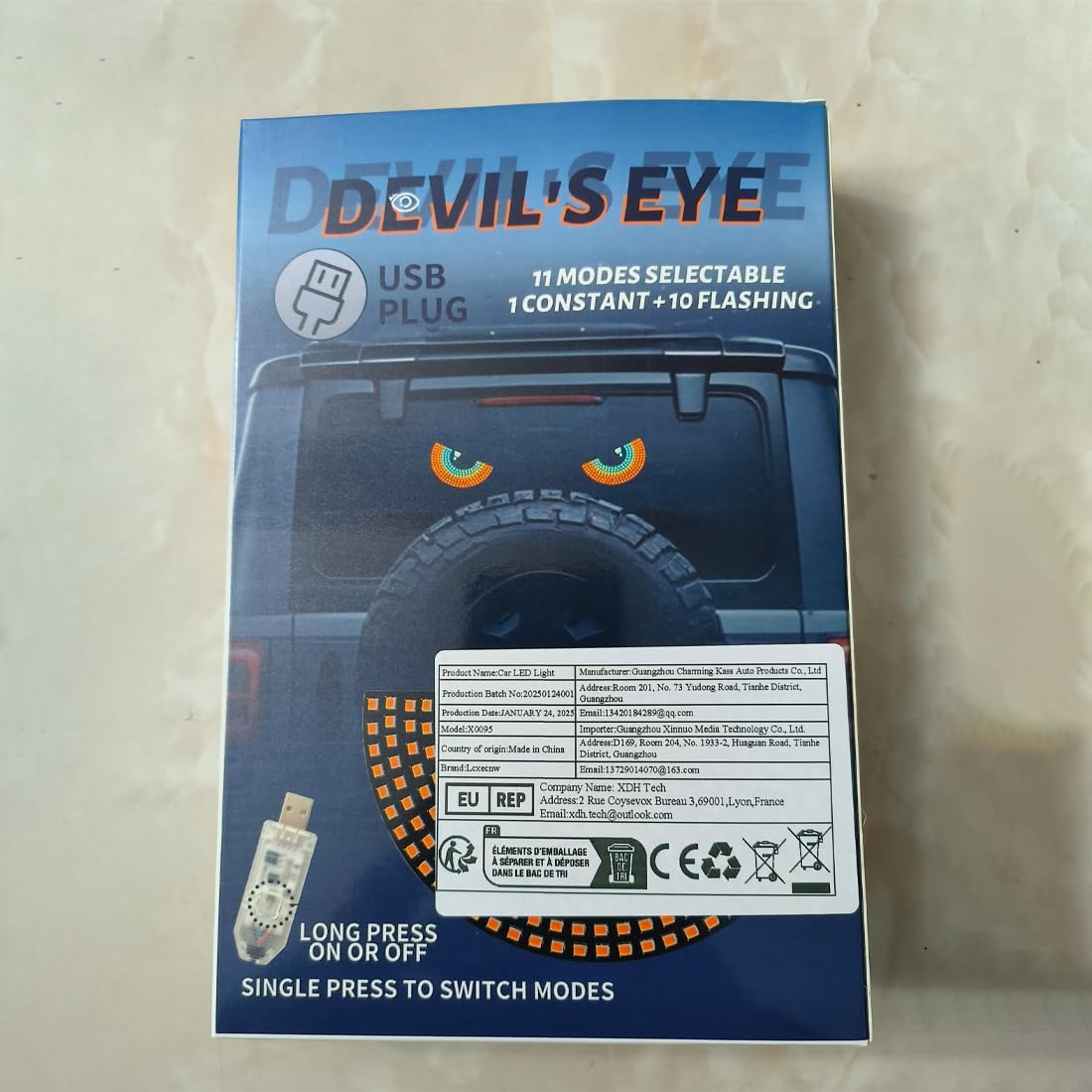 2Pcs Car Demon Eye Lamp,Car Windshield LED Eye,Car Rear Window LED Demon Eye,Dynamic Demon Eye Car Lamp,Led Eyes for Car,Car LED Demon Eye Light image number 3