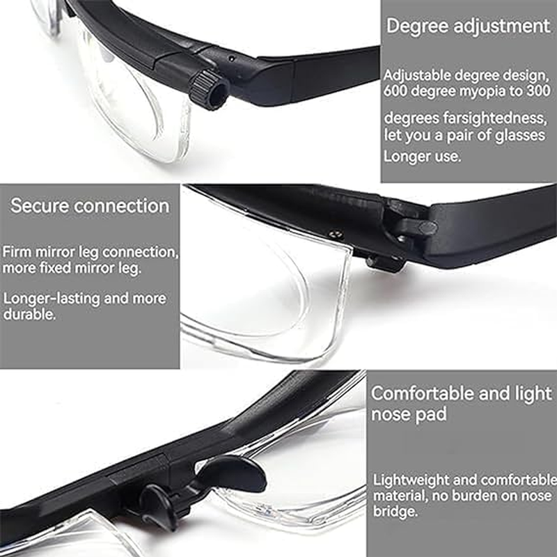 Tropame Flex Focus Adjustable Glasses Dial Vision,Focus Adjustable Glasses Dial Vision, Flexvision Adjustable Vision Eyeglasses near and Far Sight for Men and Women (1Pcs)