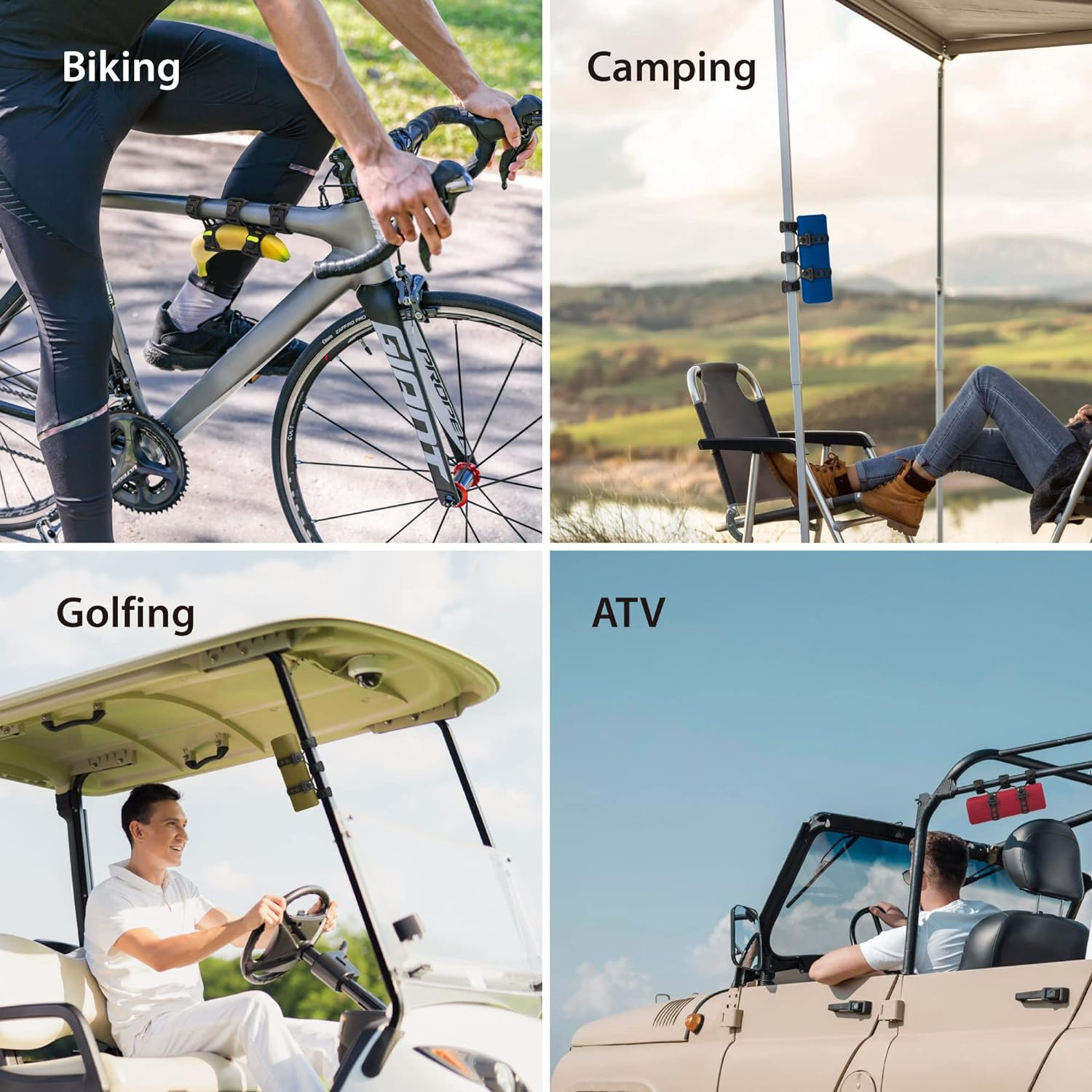 BONE Universal Top Tube Handlebar Holder for Waterbottle, Raincoat, Music Speaker - Cycling Accessories for Mountain Road Bike, Camping - Fits Diameters 22-88Mm - Bike Strap Plus image number 5