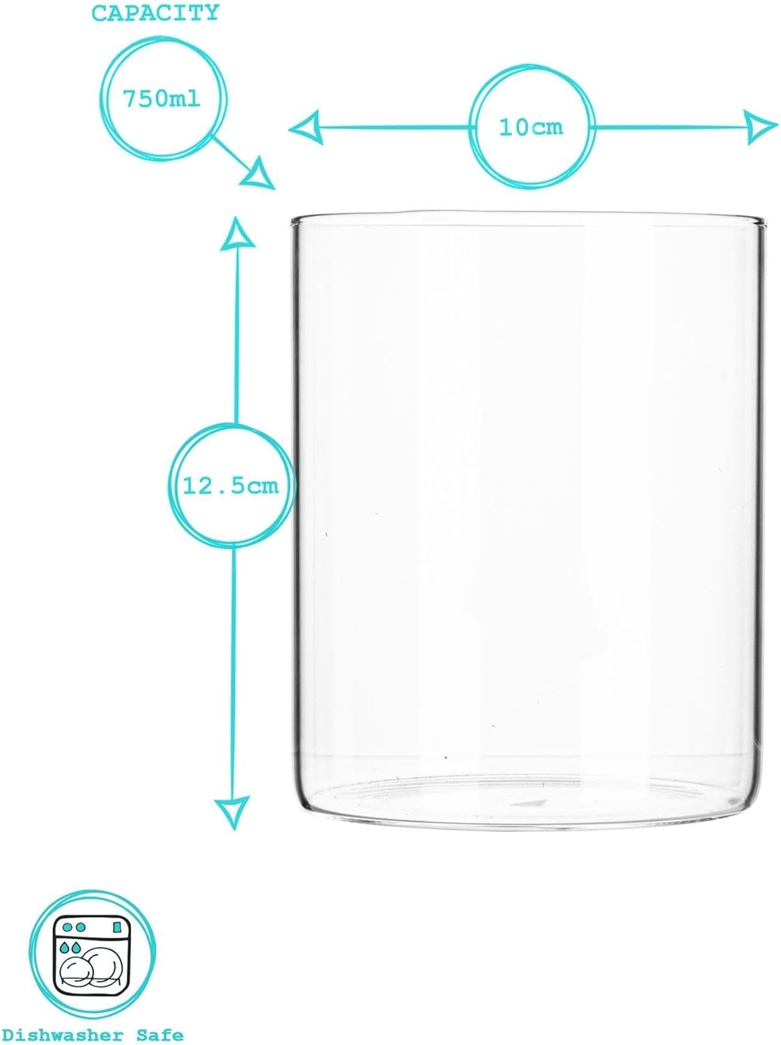 Argon Tableware Scandi Storage Jars with Wooden Lids - 750Ml - 3 Pack - Modern round Organisation Container Glass Jar for Kitchens, Pantry, Bathrooms, Utility Rooms - Clear image number 2