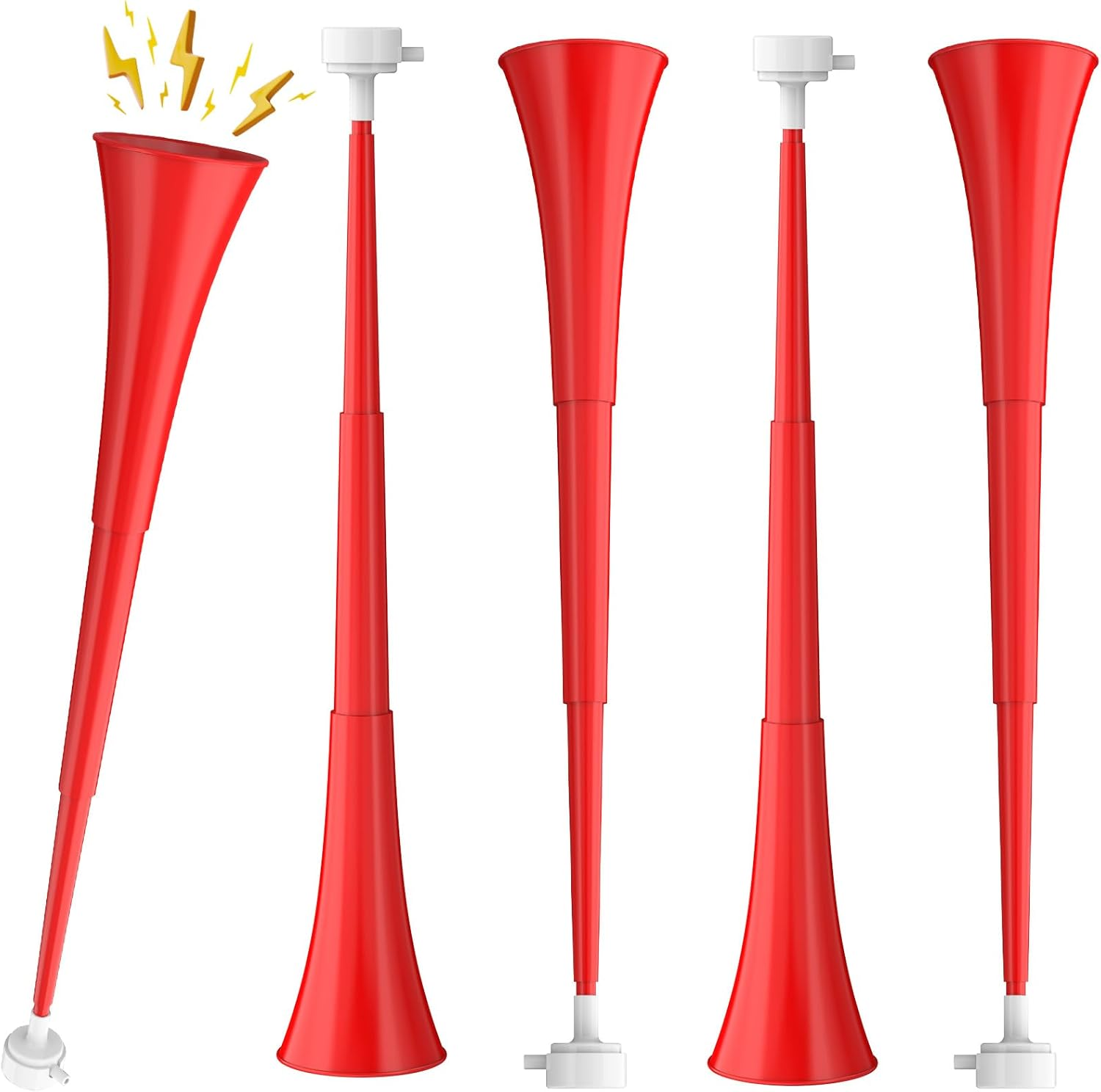 Collapsible Stadium Horn 24 Inch Vuvuzela Plastic Trumpet Horn Blow Horn Noisemakers Loud Sound Soccer Horn Cheer Horn for Sporting Events Graduation Games School Party Supplies Favors Accessories image number 3