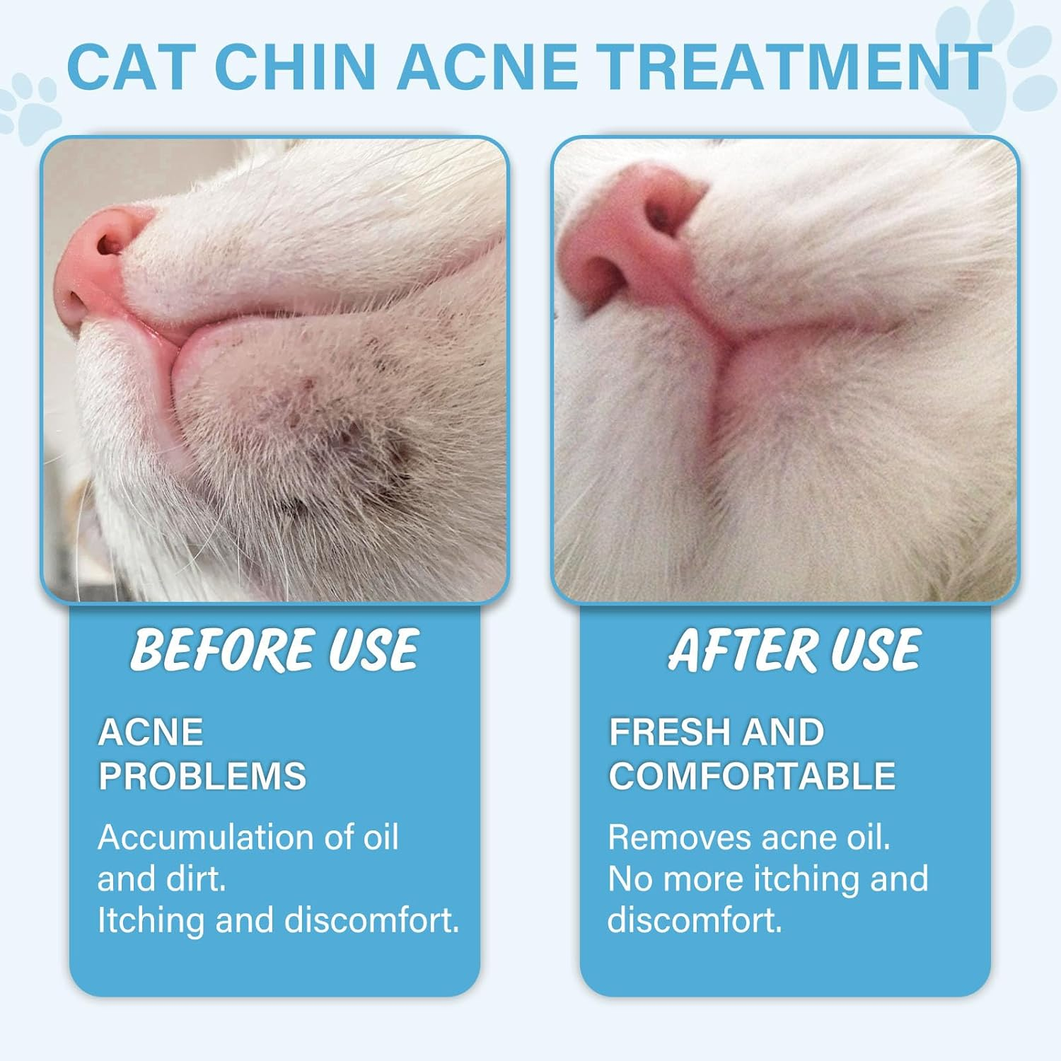 GJYC PET Cat Chin Acne Care Kit - Cat Acne Cleansing Lotion 30Ml with Acne Cleansing Brush, Gently Removes Blackheads Caused by Unhygienic Diets, Keeps Cat'S Chin Clean image number 3