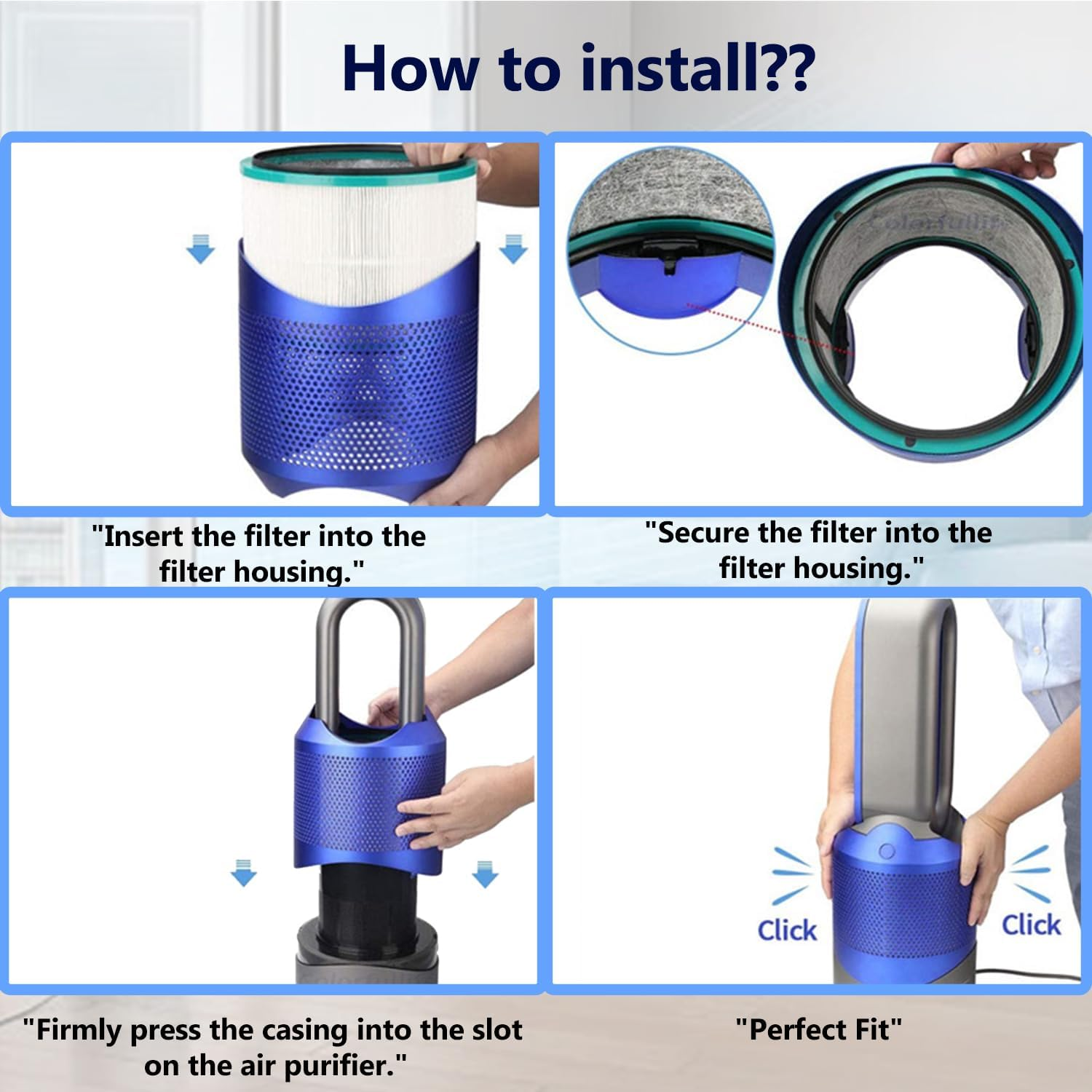 HEPA Filter Replacement for Dyson Pure Hot + Cool HP01 HP02 HP03 Air Purifier, and Dyson Pure Cool DP01 DP03 Desk Purifier, Part No. 968125-03 image number 3