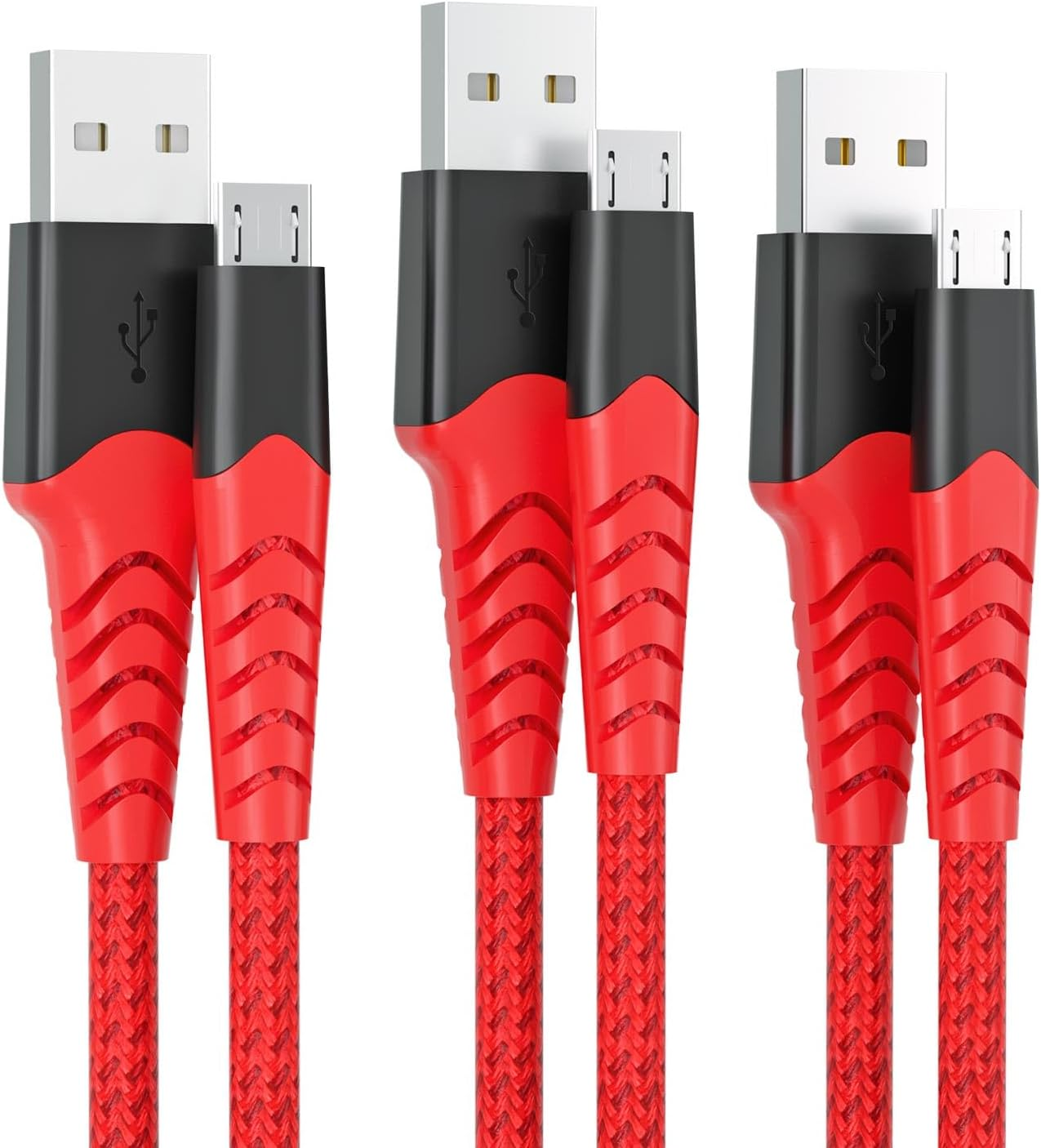 AHGEIIY Micro USB Cable 2M 3Pack, Micro USB Charger Cable Nylon Braided USB to Micro USB Cable Android Charger for Galaxy S7 S6, Note LG Nexus Nokia Kindle image number 1