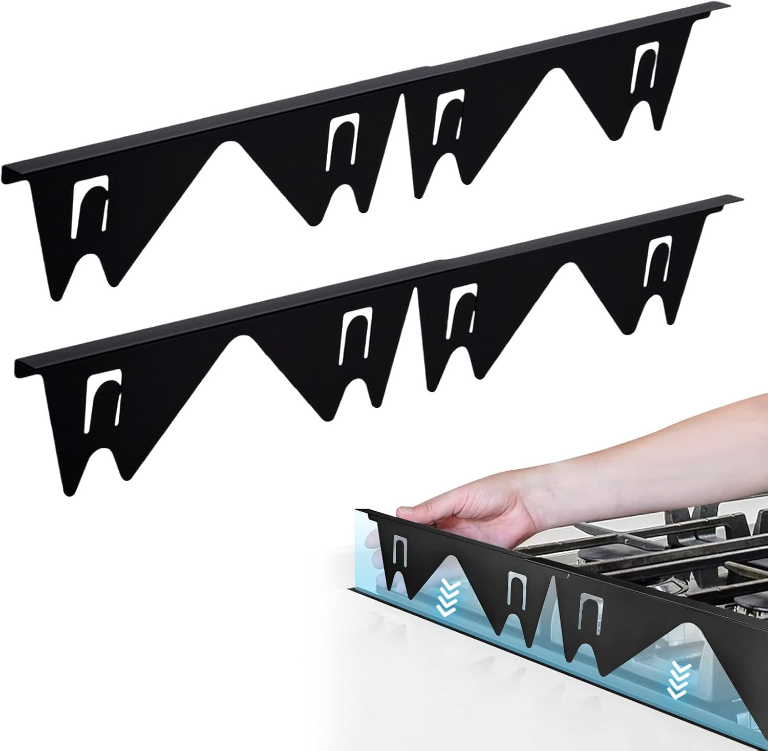 2 Pack Stove Gap Covers 35-69Cm Extendable Stainless Steel Stove Gap Filler Heat Resistant Oven Side Gap Fillers Fills the Gap between Cooktop and Kitchen Bench (Silver)