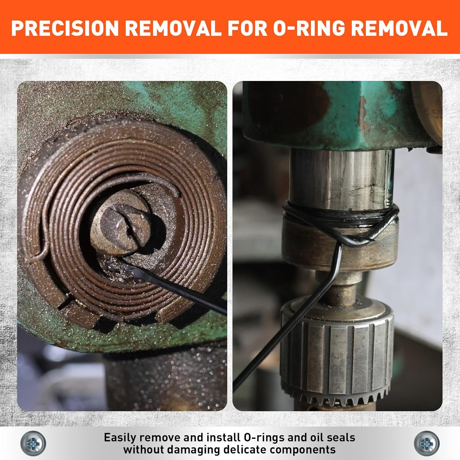 HORUSDY 12-Piece Precision Hook and Pick Set,Automotive Pick Set, Car Auto Oil Seal/O-Ring Seal Gasket Pick, Precision Hooks Puller Remover image number 2