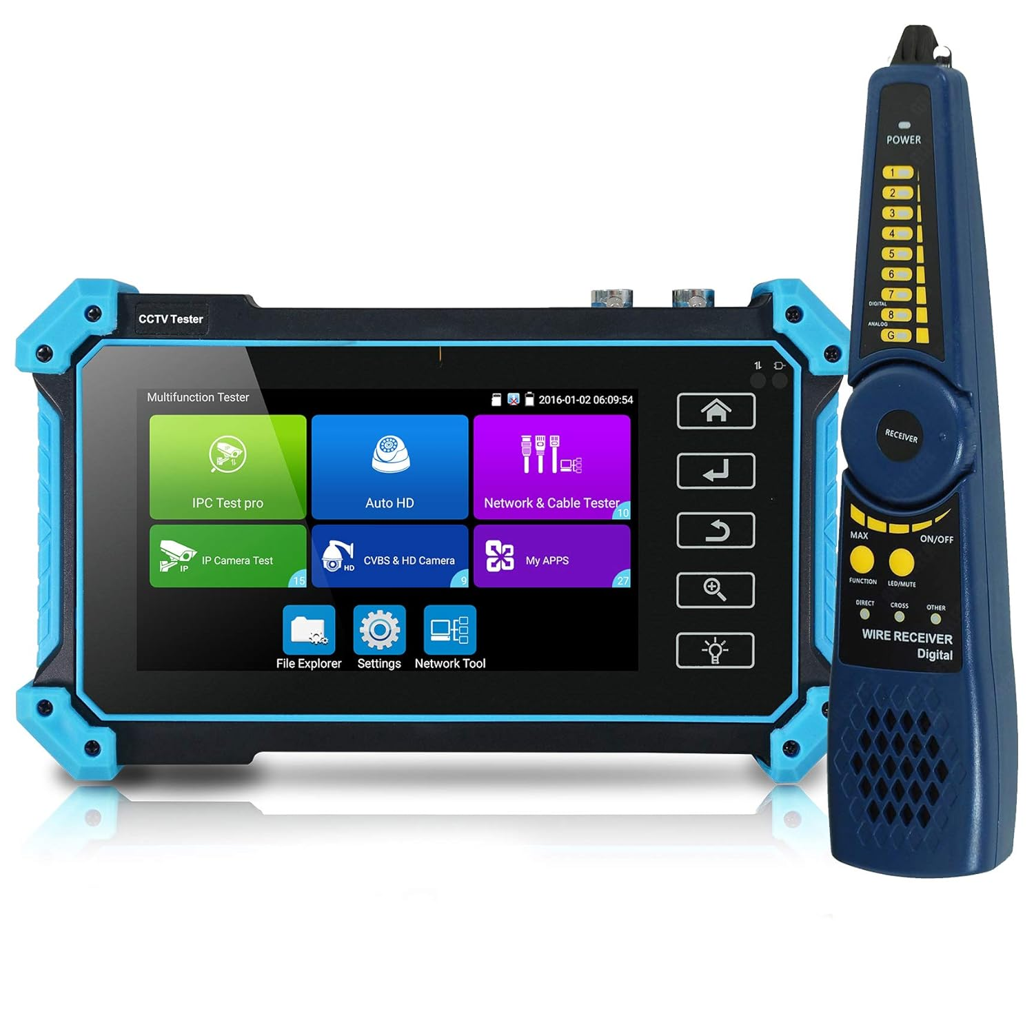 CCTV Tester, IPC-5200C plus 5 Inch IPS Touch Screen IP CVBS Analog Camera Tester 4K H.265 Video Monitor with HDMI Input/Poe/Wifi/Cable Tracker/Tvi CVI Ahd/Firmware Upgraded