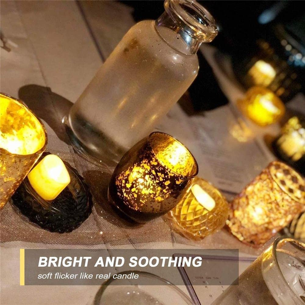 Flameless Tea Lights Candles, Battery Operated LED Votive Candles, Flickering Tealights with Warm Yellow Light Romantic Night for Wedding, Valentine'S Day, Halloween, Christmas, Celebration (24 Pack) image number 5
