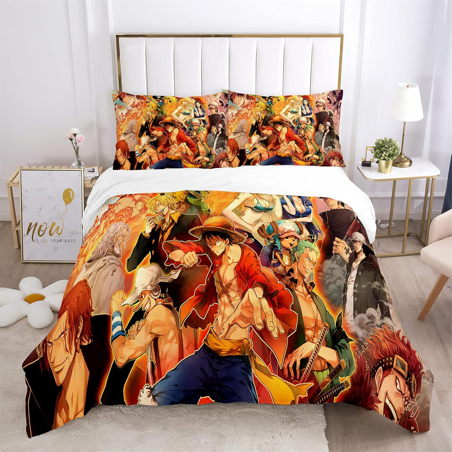 One Piece Duvet Cover Set Super Soft Comfortable Quilt Cover Lightweight 3Pcs Home Bedding Set image number 7